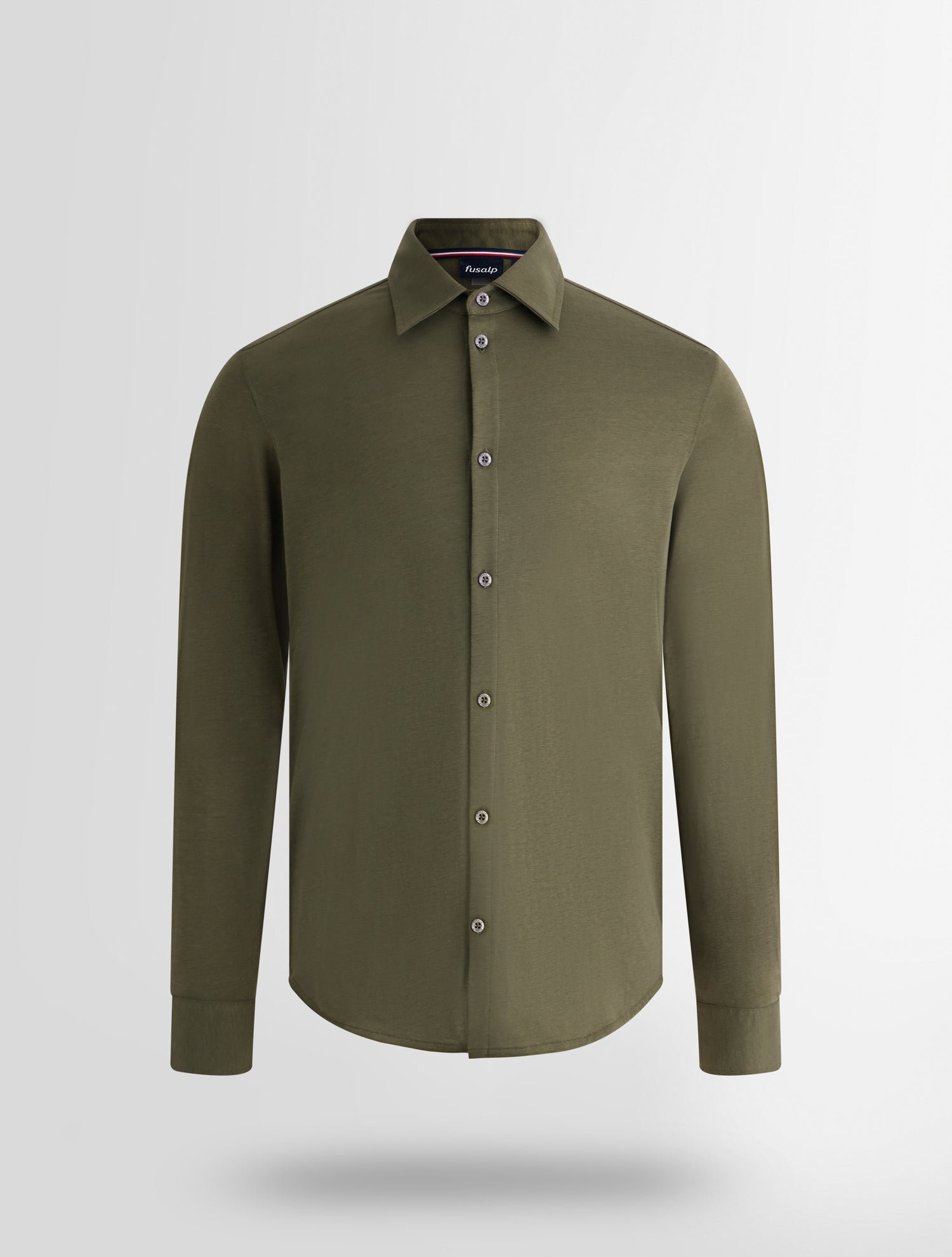 Chemise manches longues larson col chemise coupe ajustée Kaki