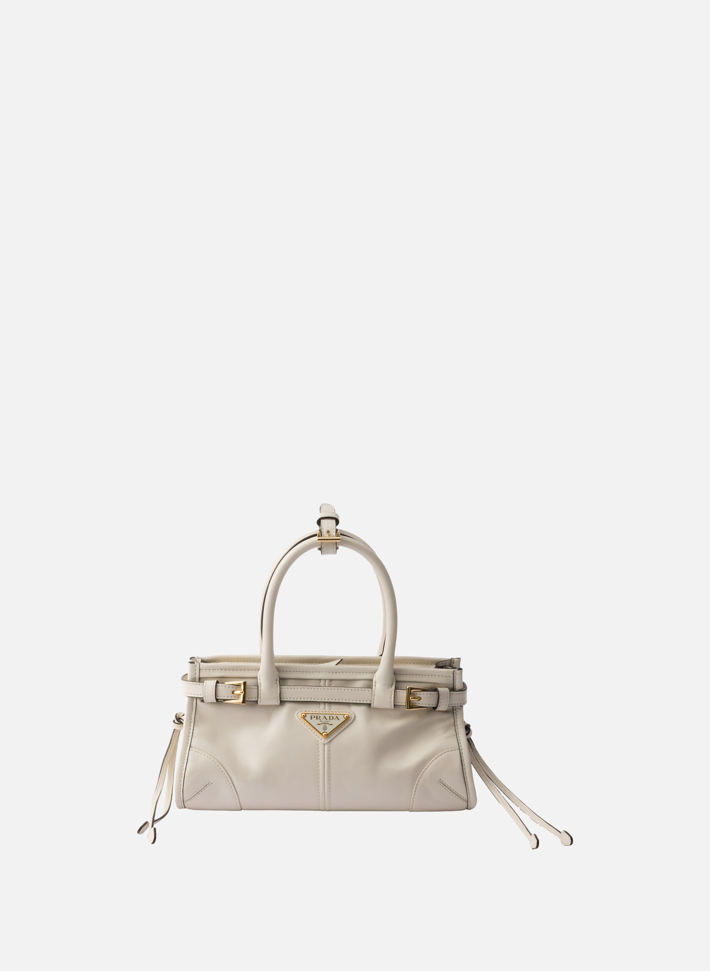 Mini sac à main prada bonnie en cuir PRADA Blanc