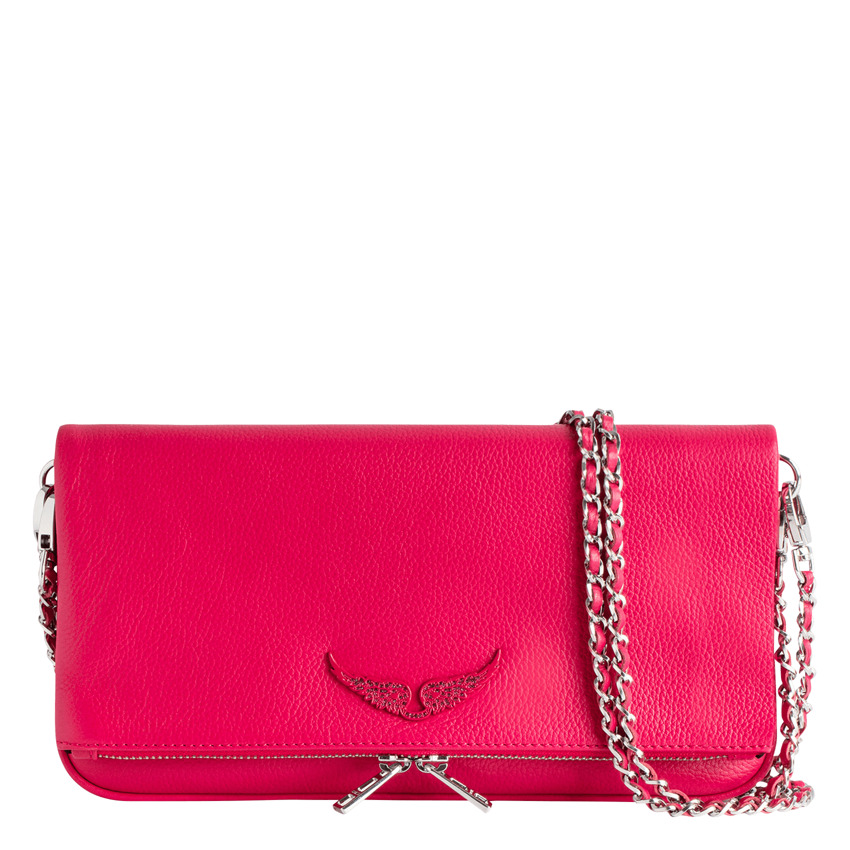 Pochette en cuir rock ZADIG&VOLTAIRE Rose