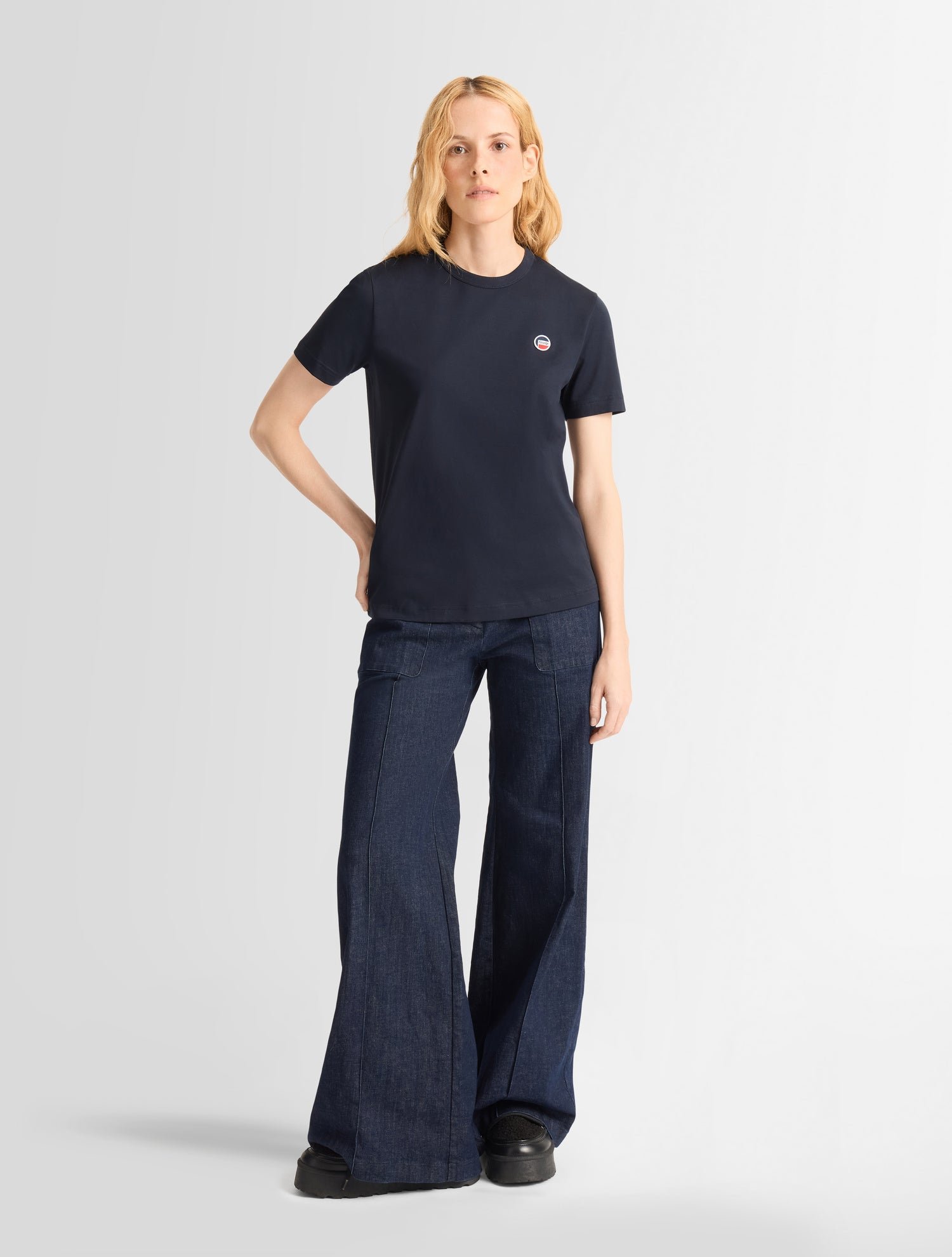 T-shirt manches courtes talixe col rond coupe regular FUSALP Bleu