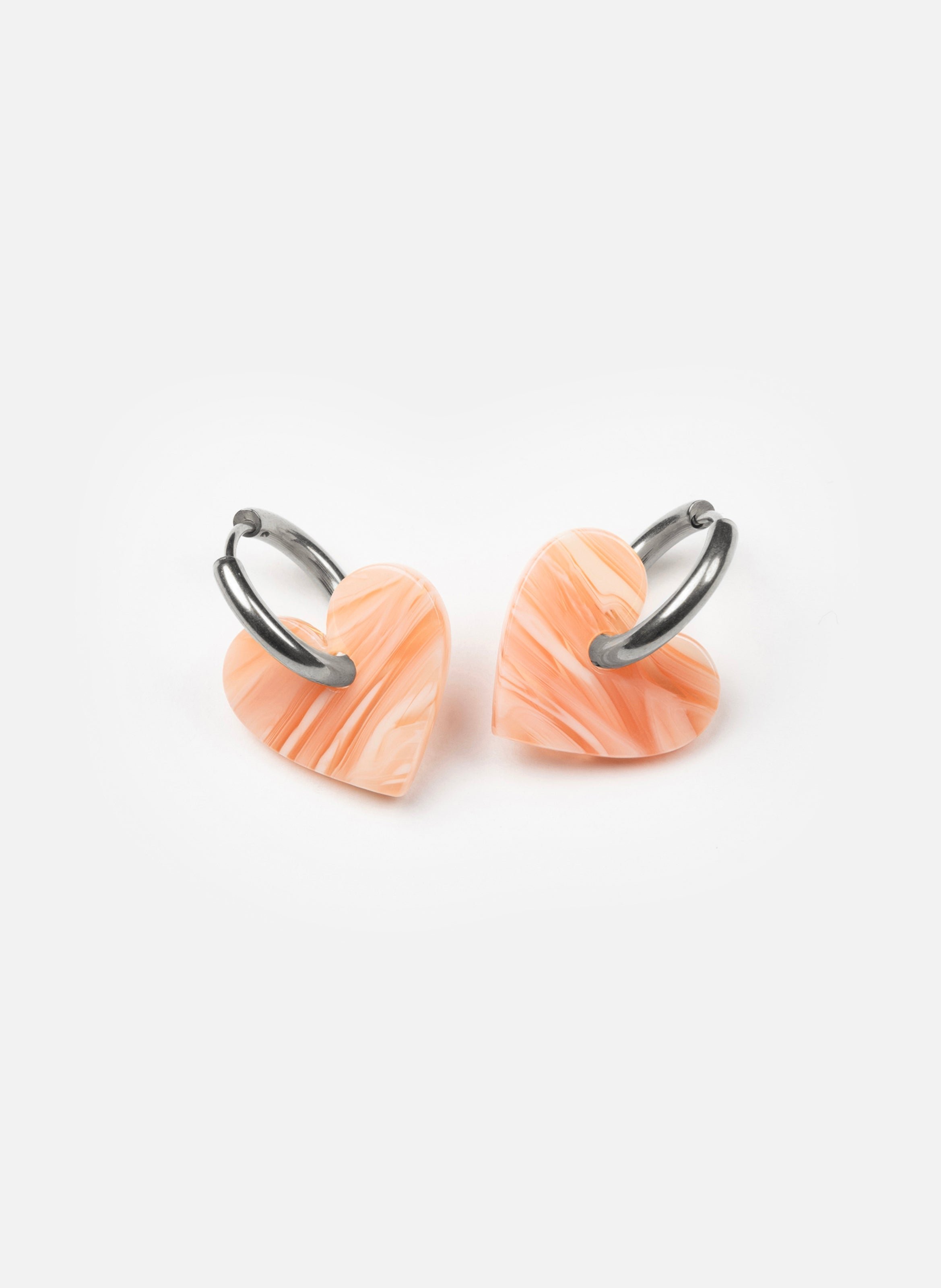Boucles d'oreilles lova lova avec anneaux en acier inoxydable argenté  Saumon