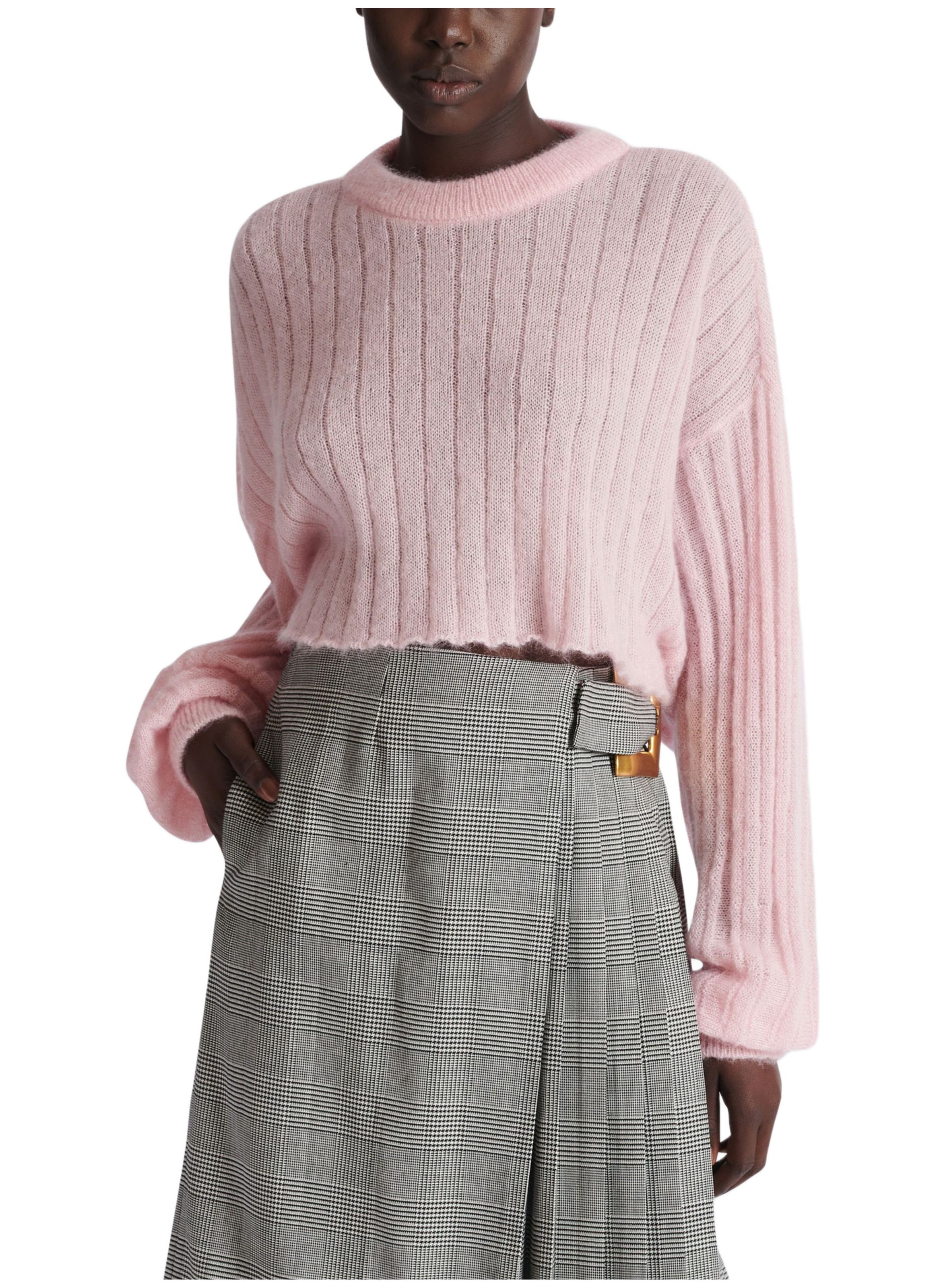 Pull court en mohair BALMAIN Rose