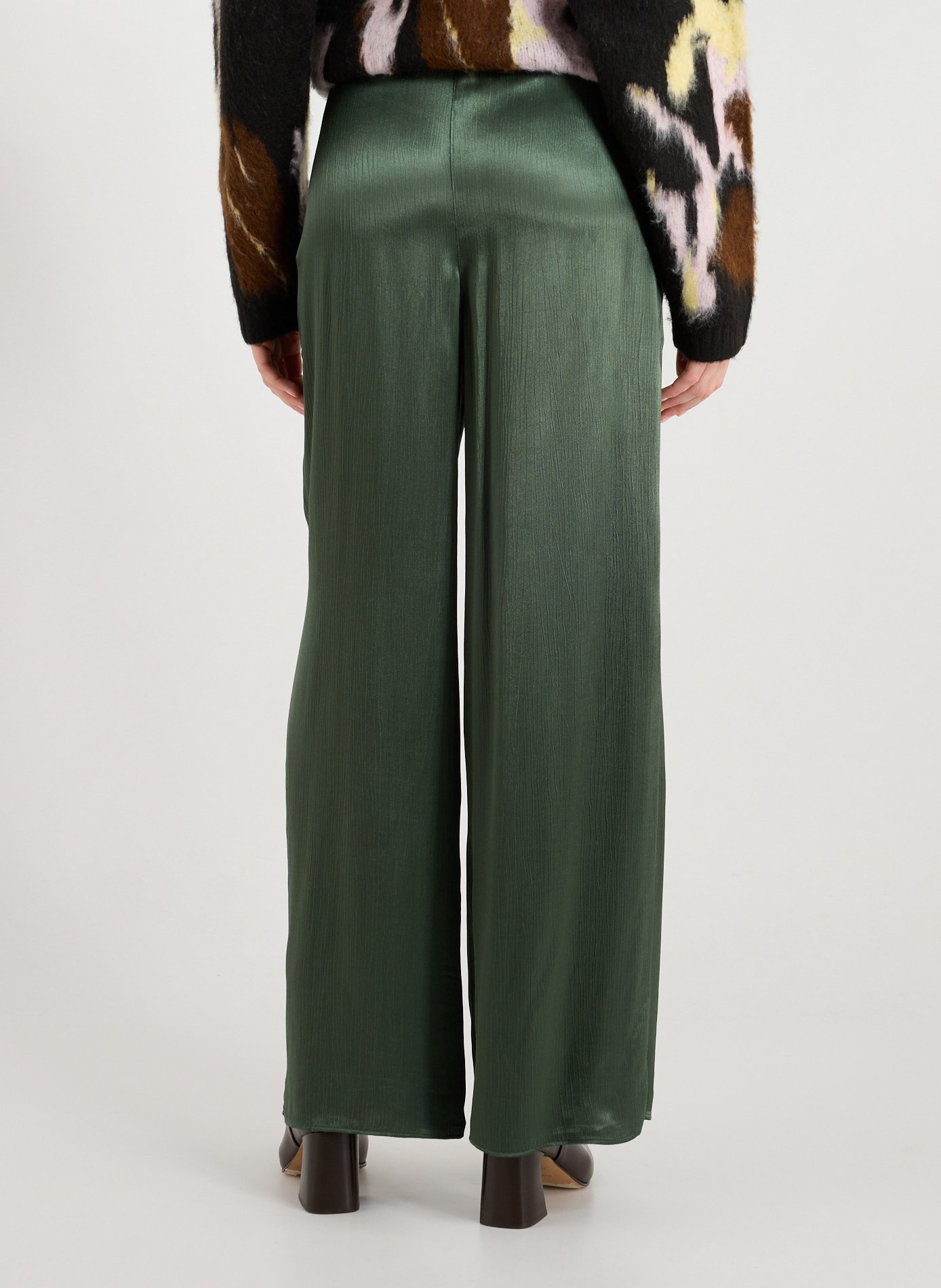 Fluid satin trousers TOPSHOP Green