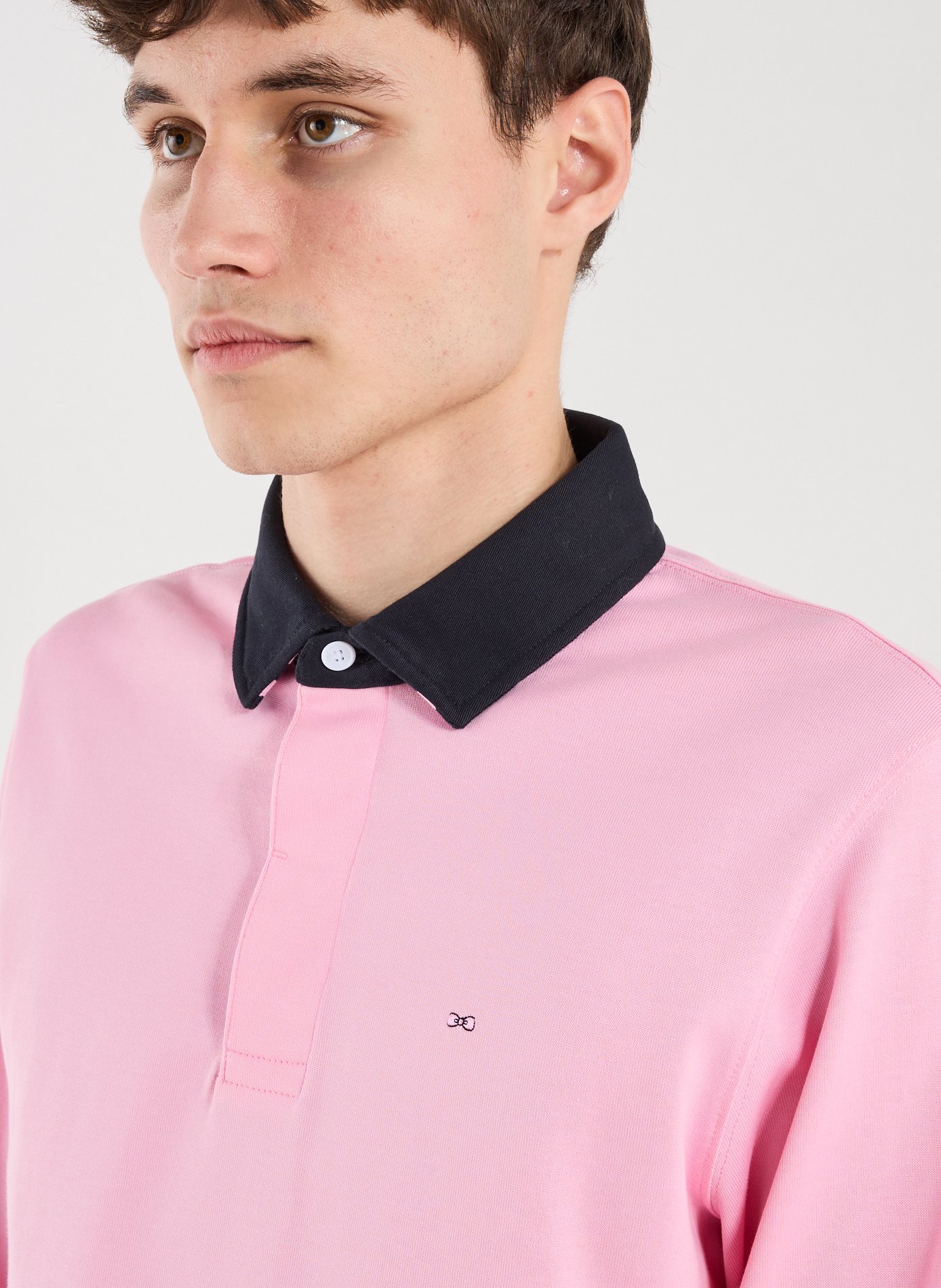 Long-sleeve cotton Polo shirt EDEN PARK Pink