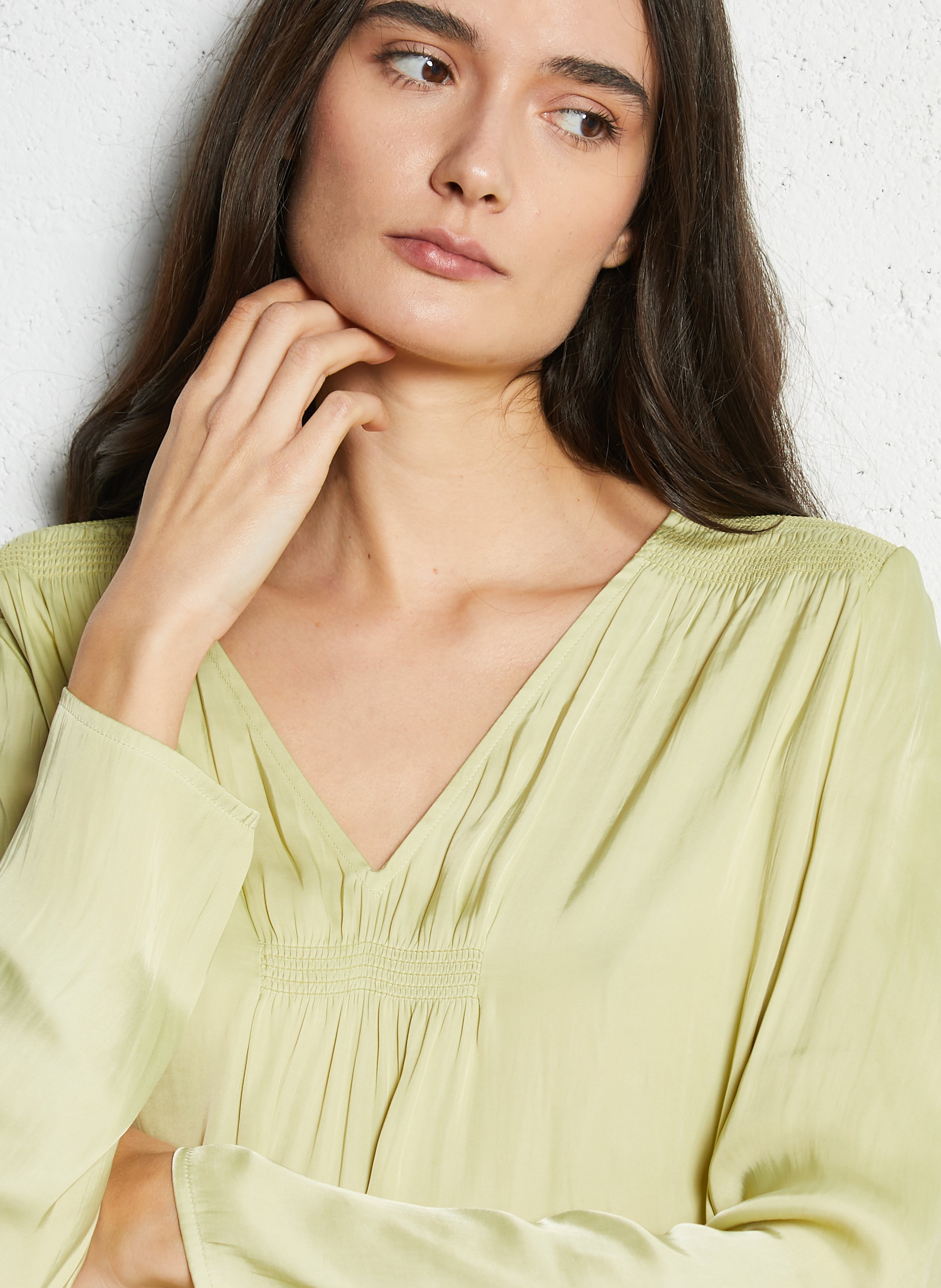 Blouse col v fluide IKKS Vert