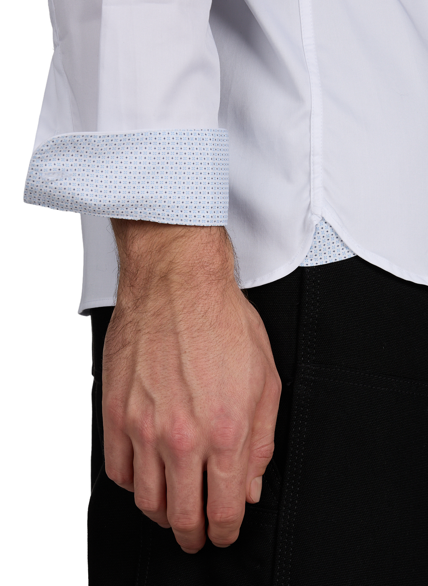 Fitted plain cotton shirt AU PRINTEMPS PARIS White