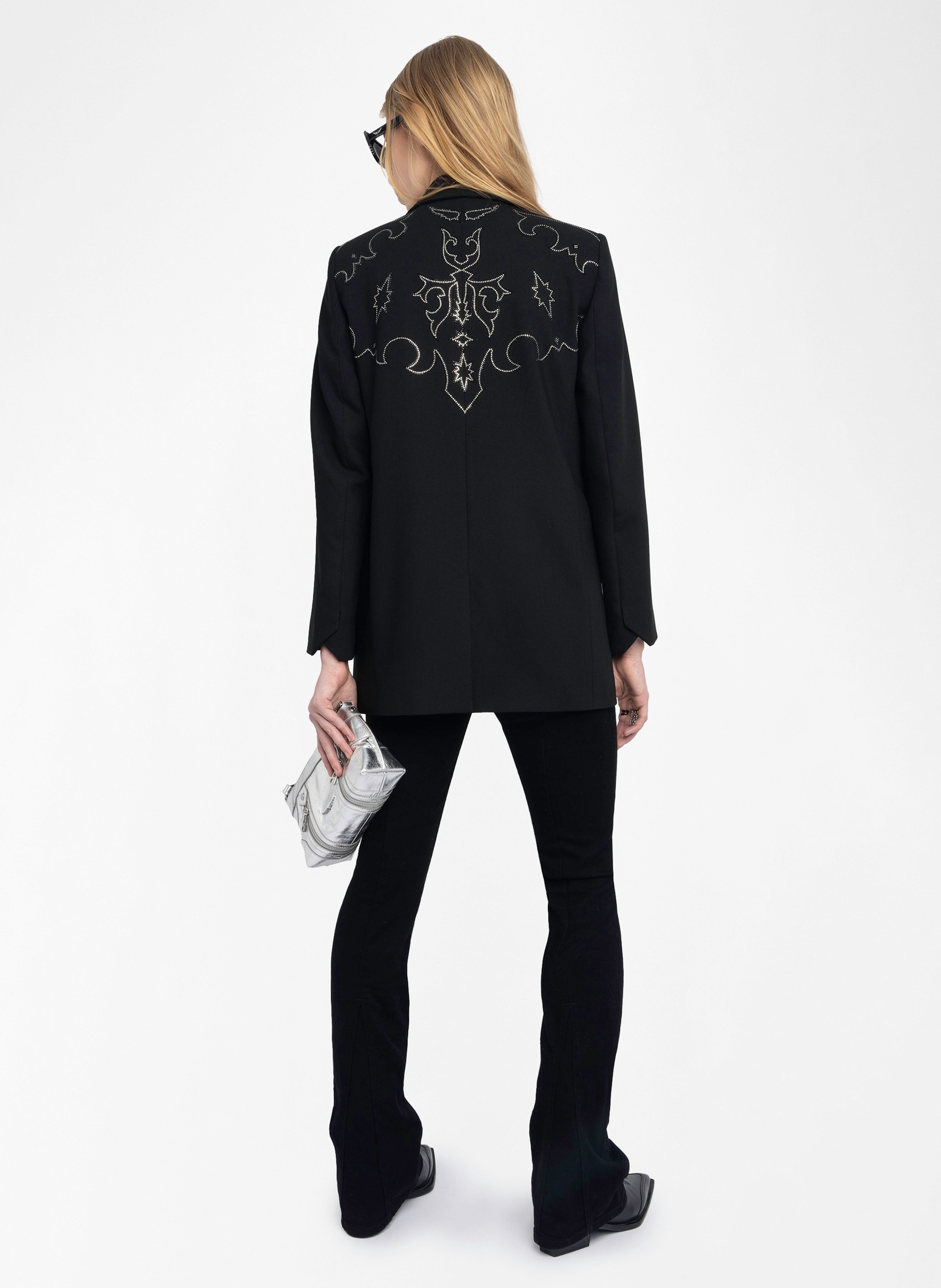 Blazer droit à strass viva ZADIG&VOLTAIRE Noir