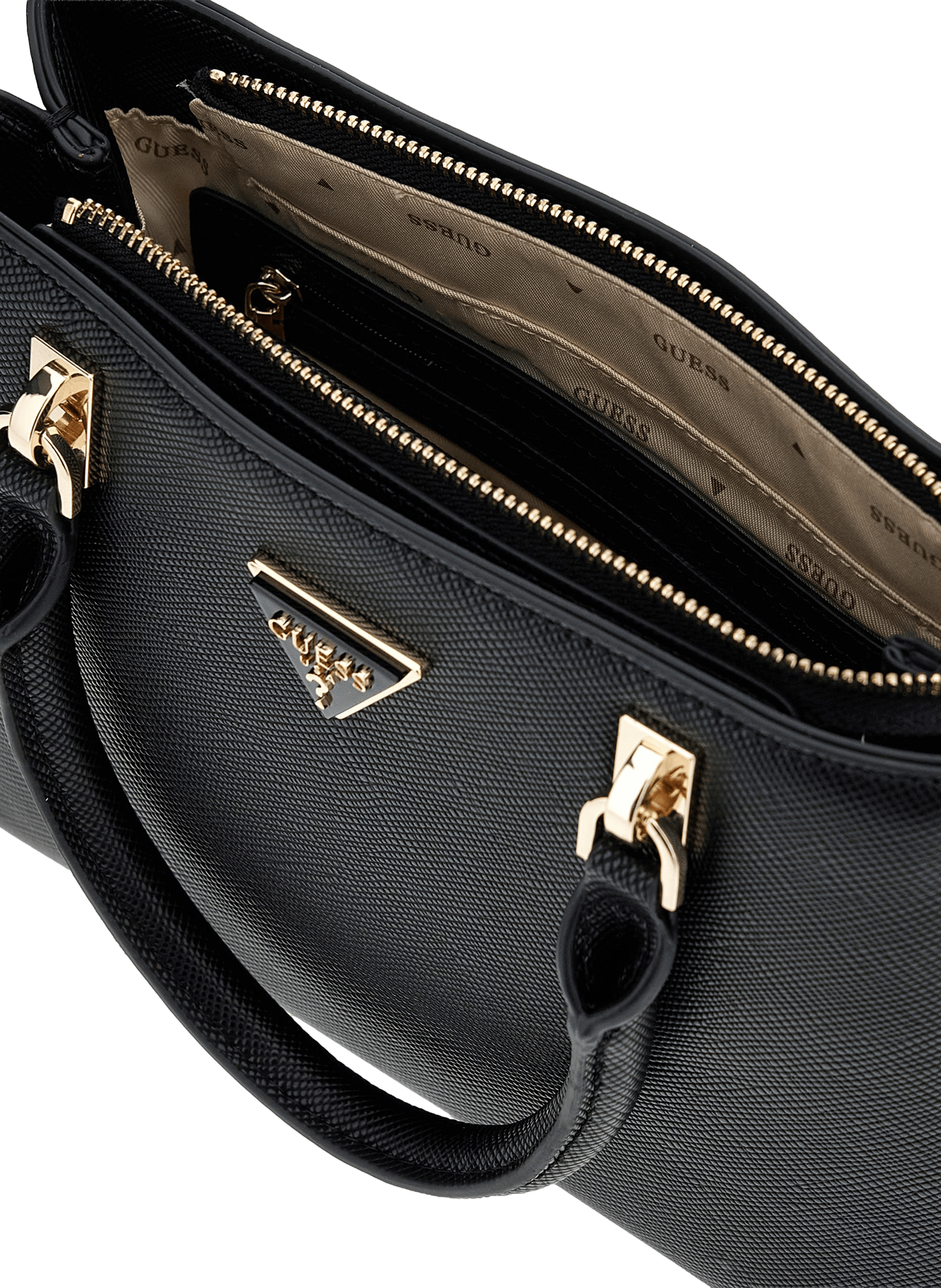 Noelle Saffiano handbag GUESS Black