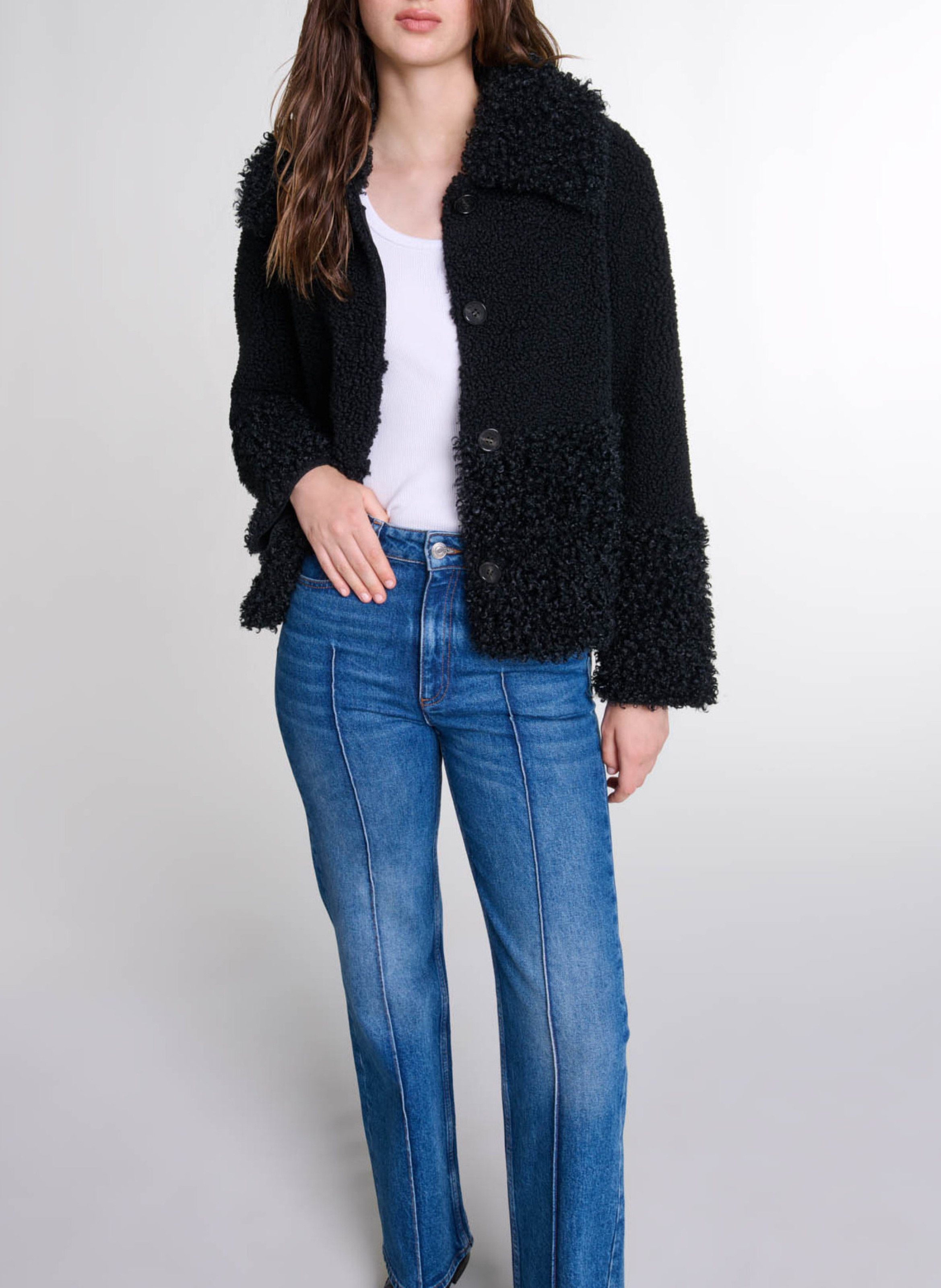 Veste droite MAJE Noir