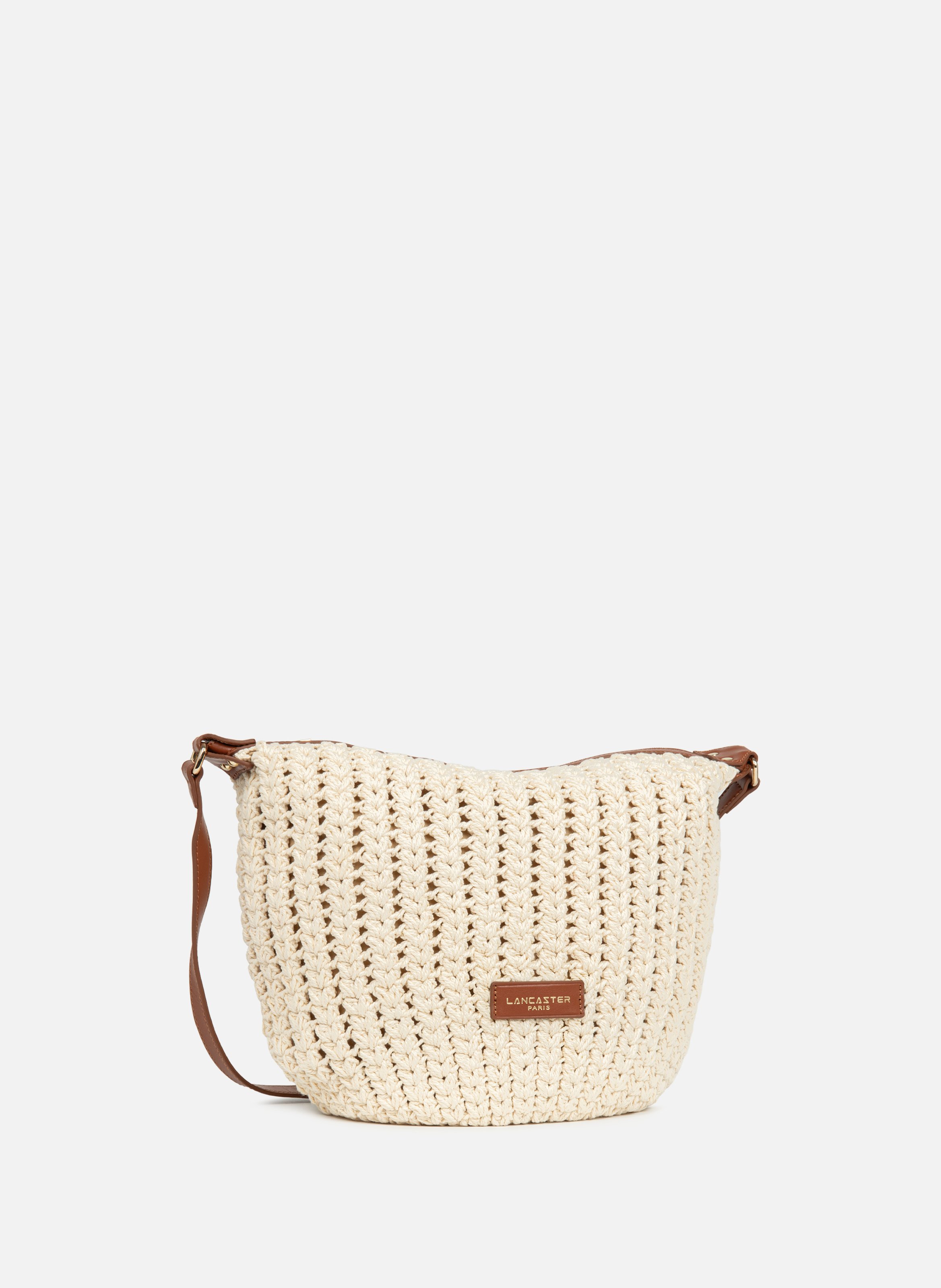M shoulder bag - tressé coton LANCASTER Brown