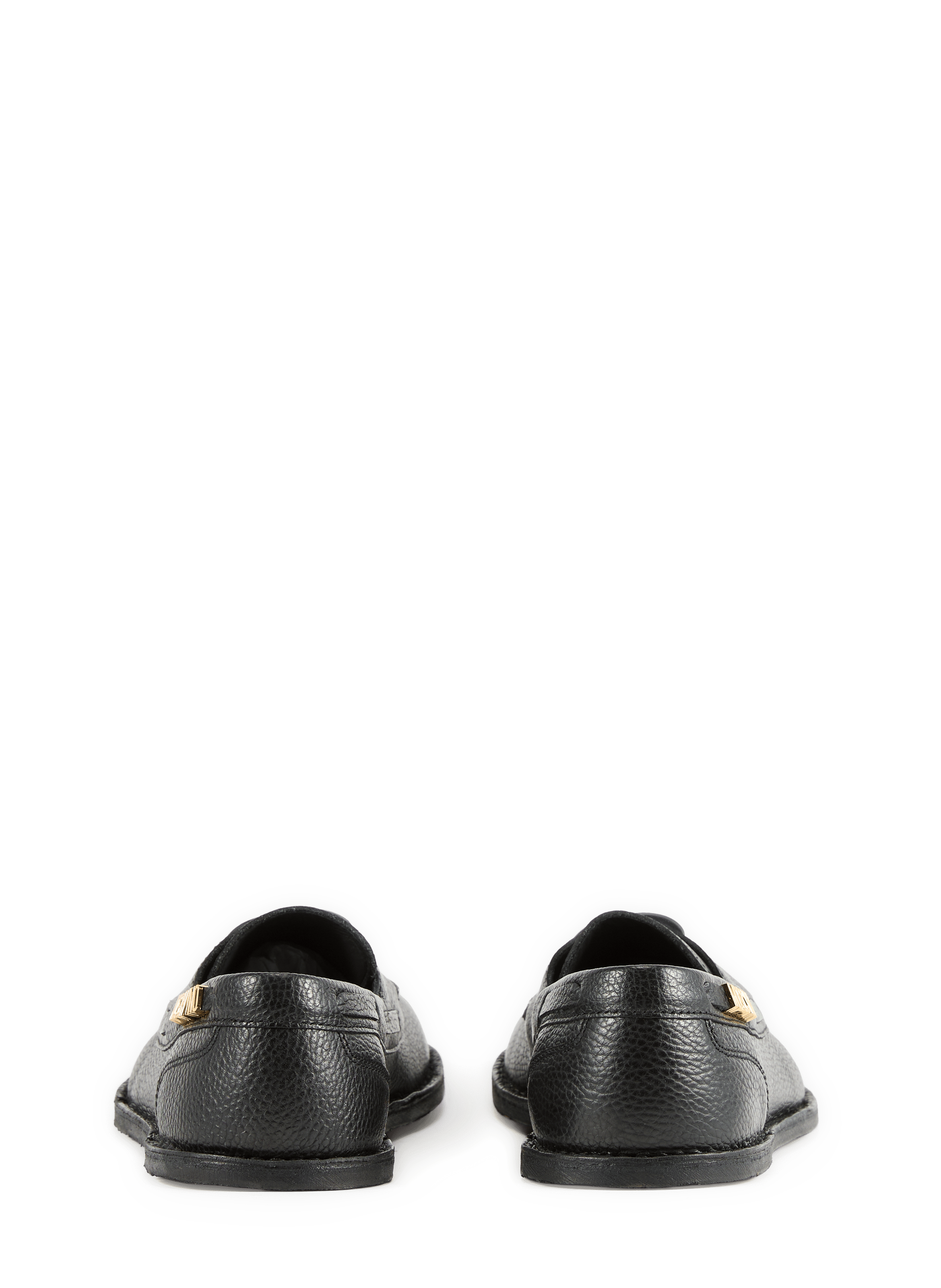 Flat leather Couture moccasins MOSCHINO Black