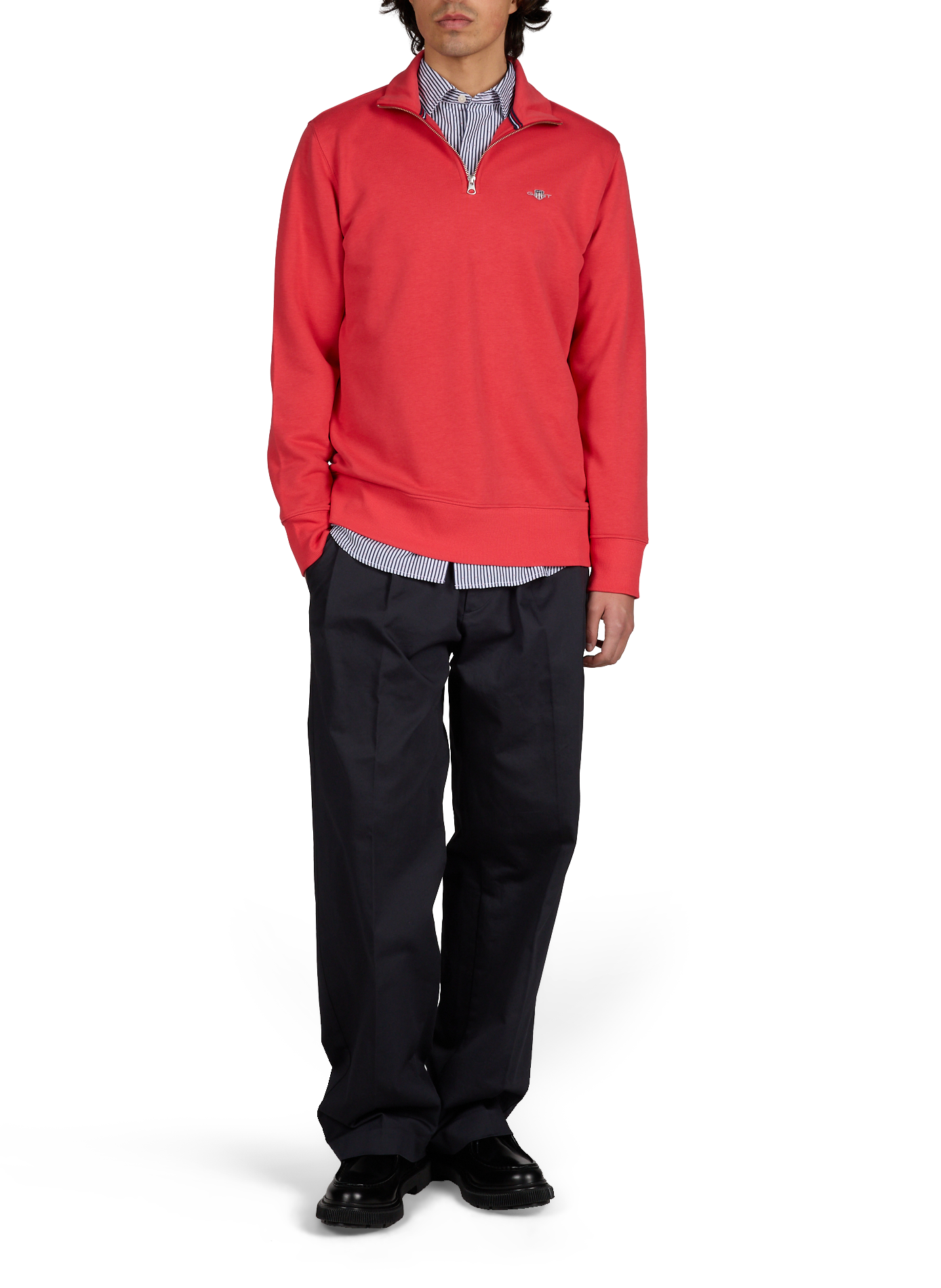 Pantalon droit en coton organique mélangé NN.07 Bleu