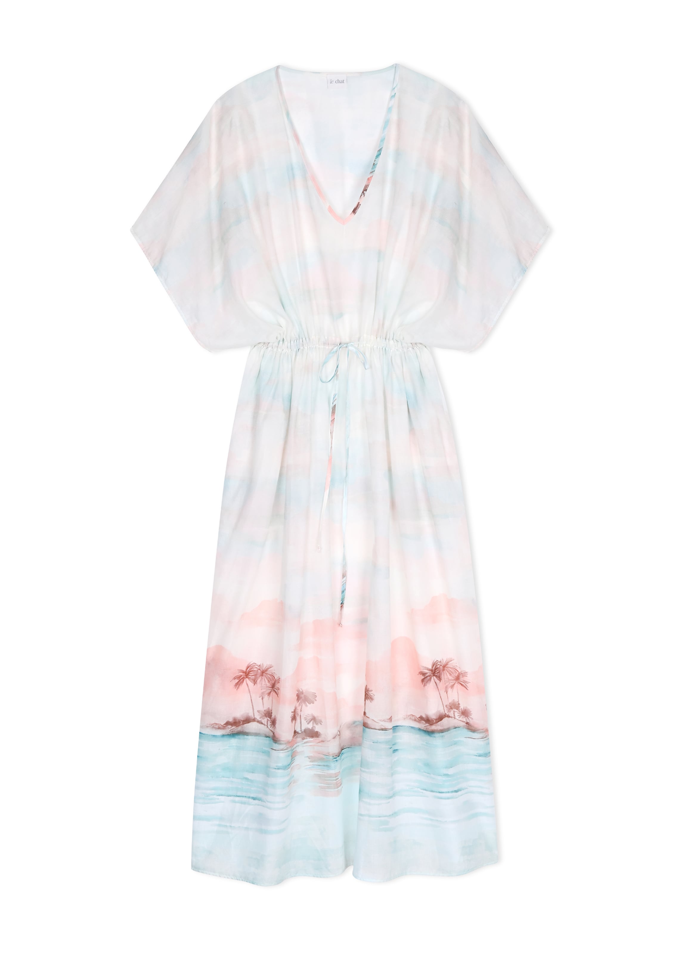 Kaftan en voile de coton sunset 240 LE CHAT Multicolore