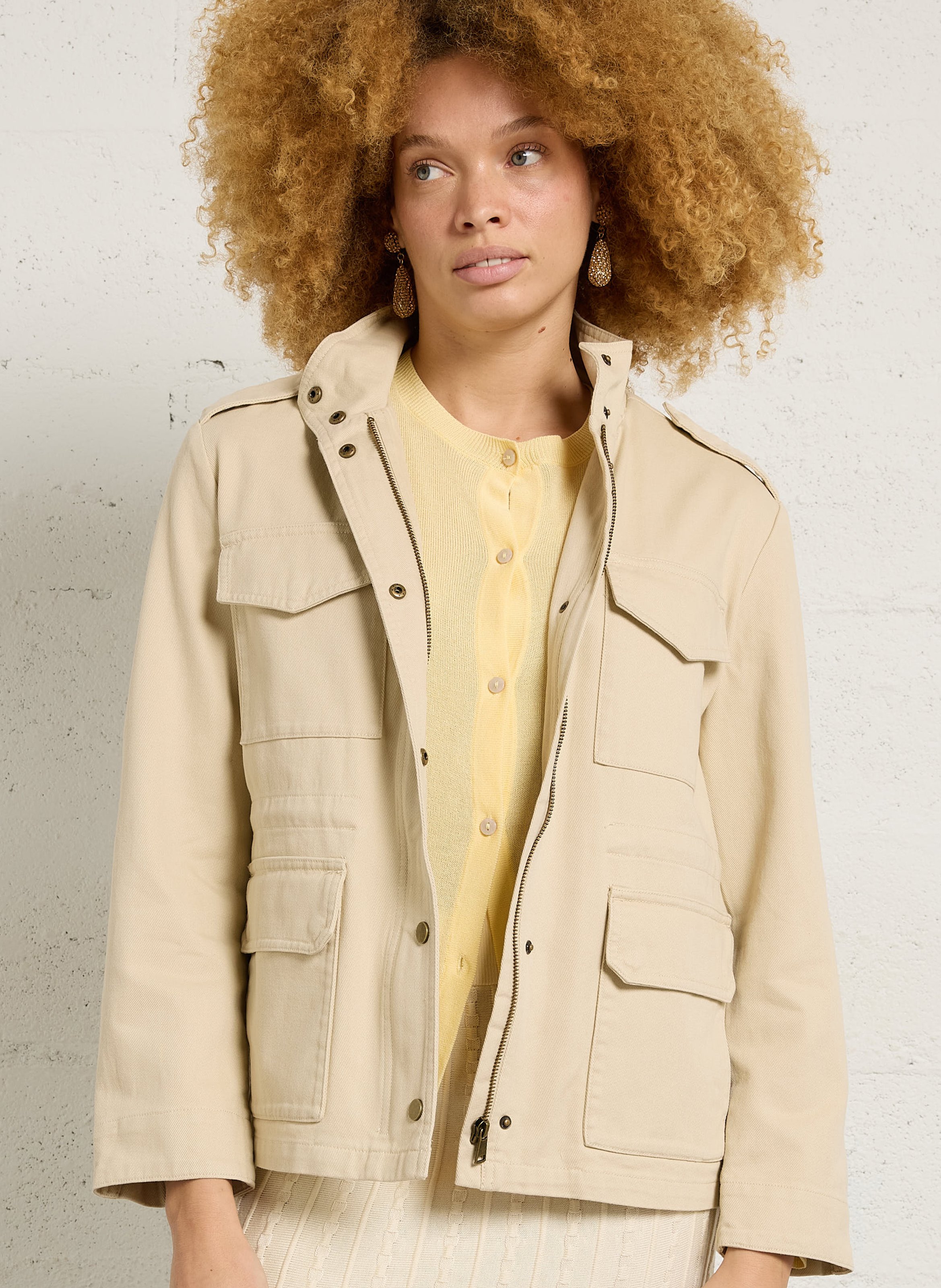 Veste sharienne en coton claire MAISON 123 Beige