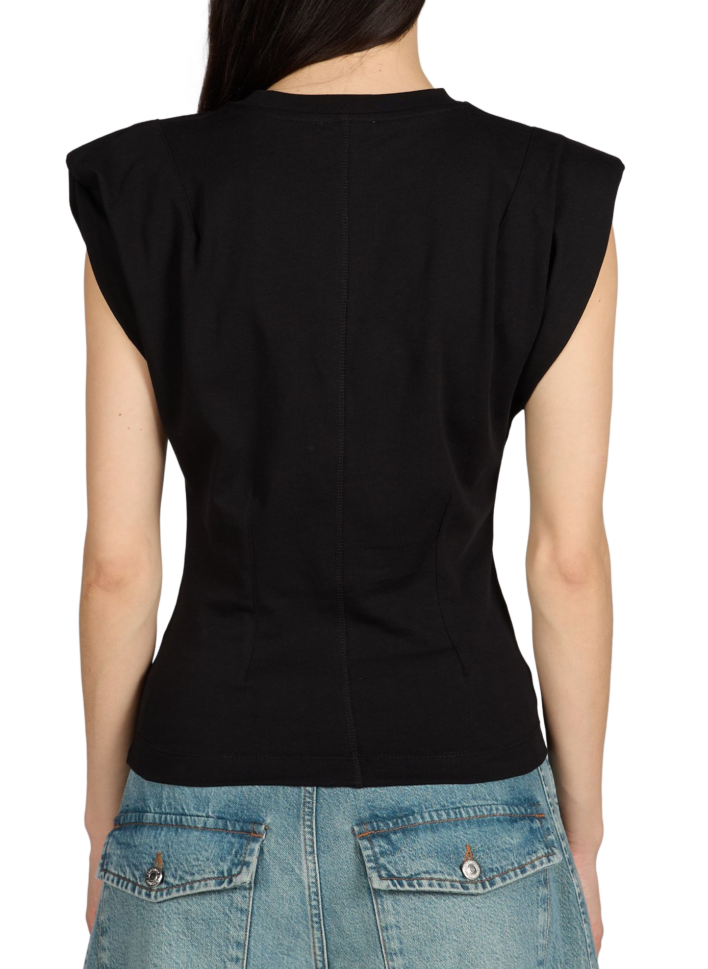 Straight cut Tsjulla cotton T-shirt TOPSHOP Black