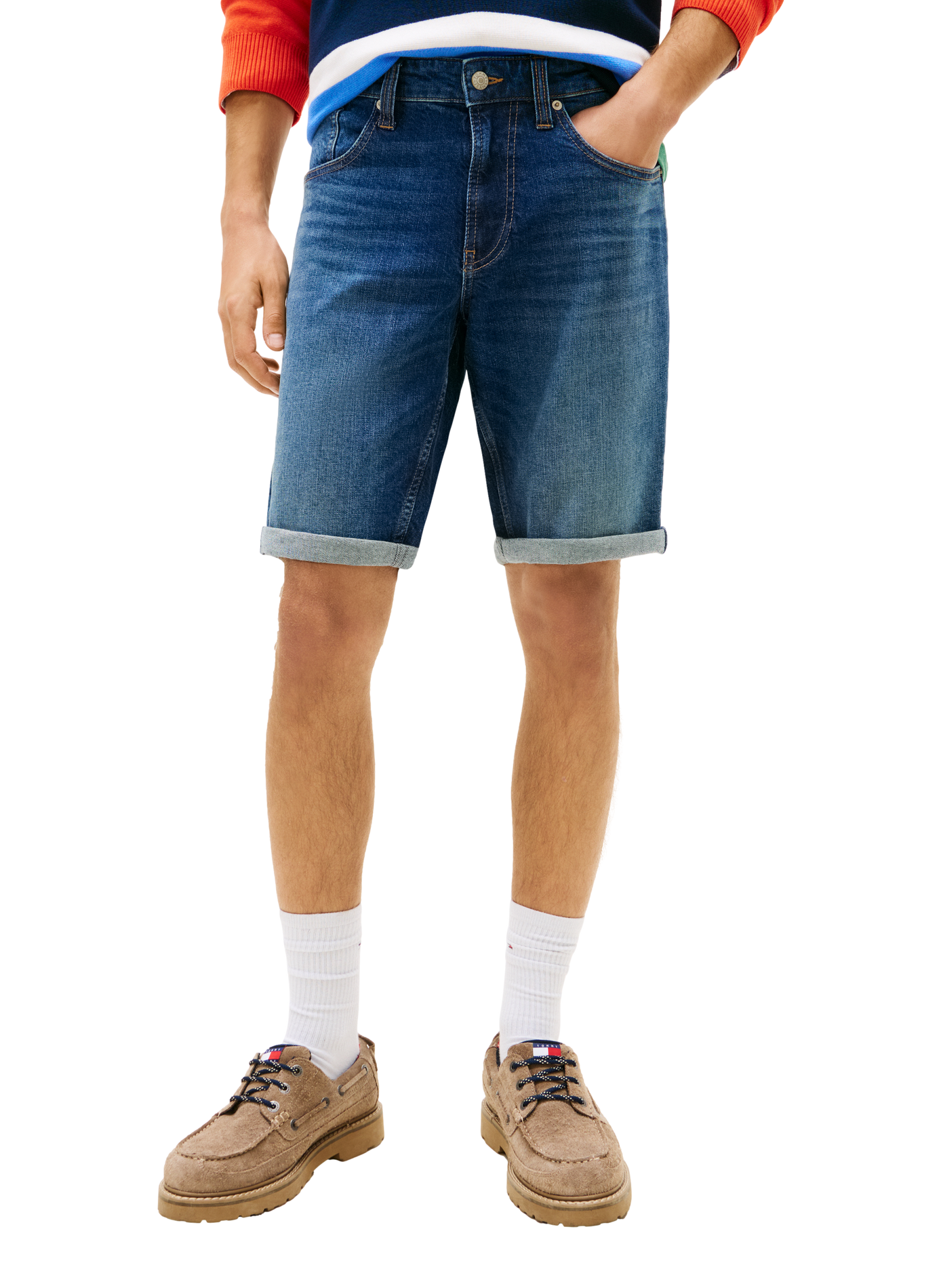 Short slim Ronnie in mixed cotton TOMMY HILFIGER Blue