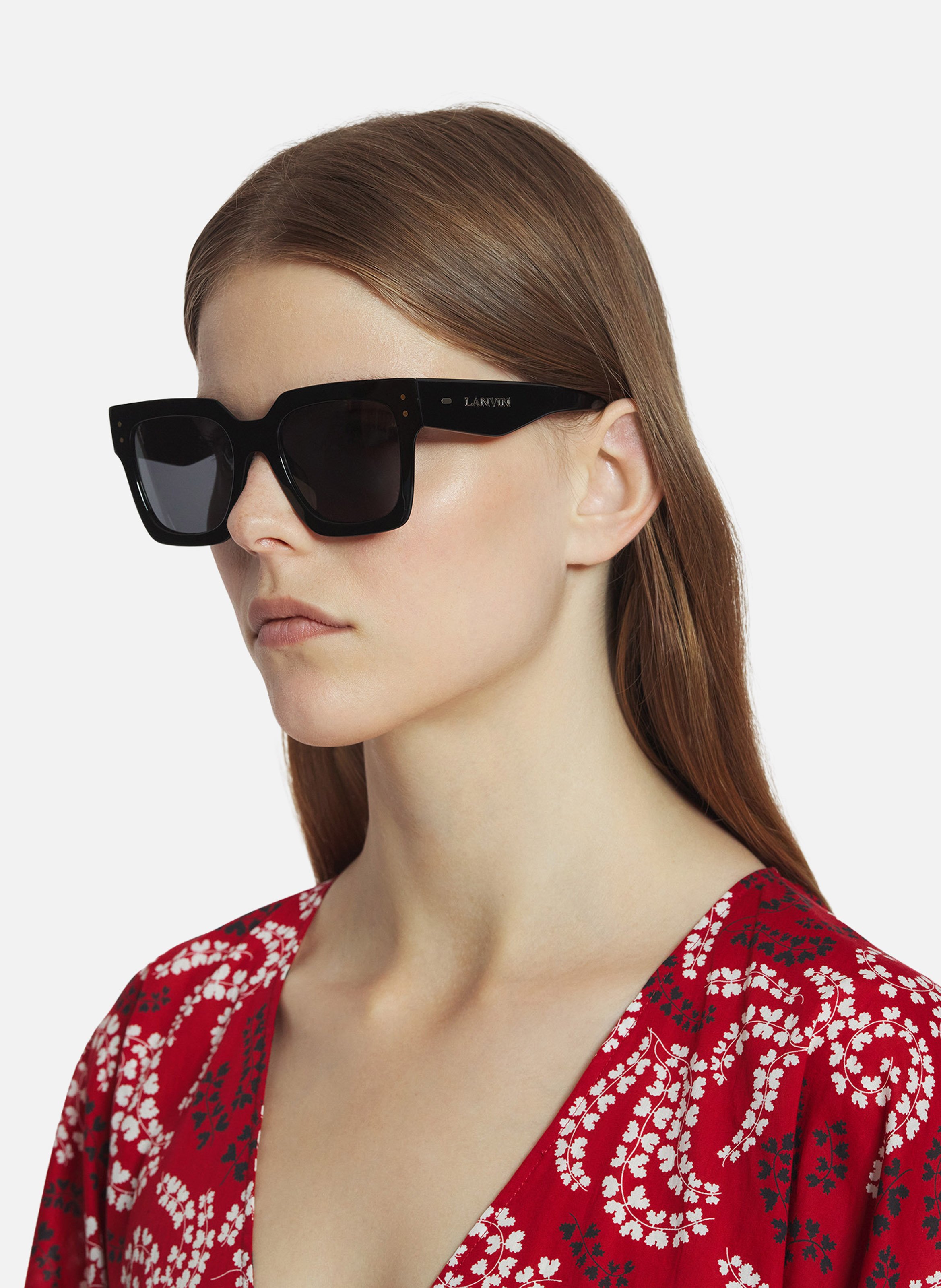 Lunettes maxi rectangle lanvin signature LANVIN Noir