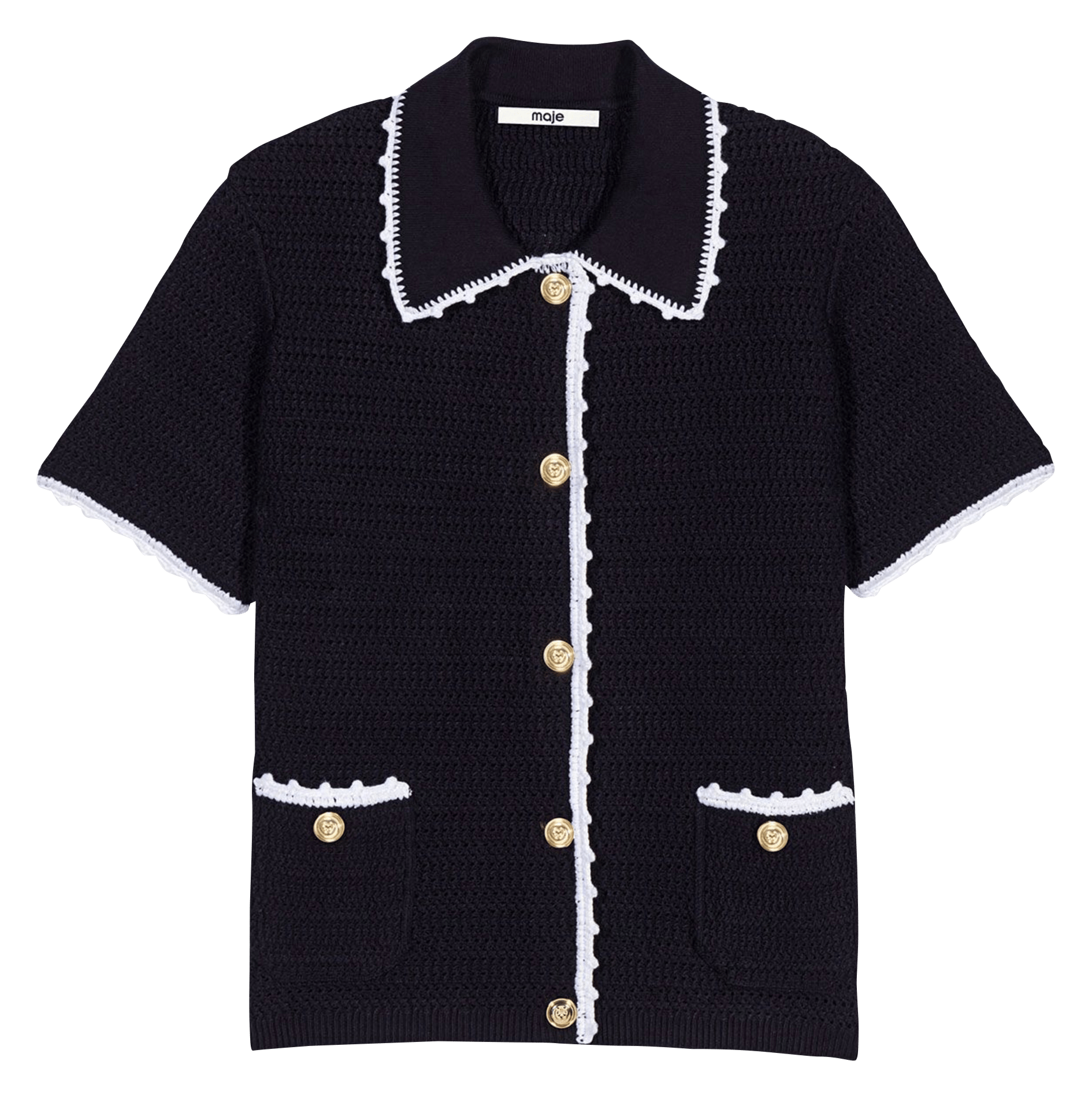 Cardigan droit en maille | Bleu MAJE Femme