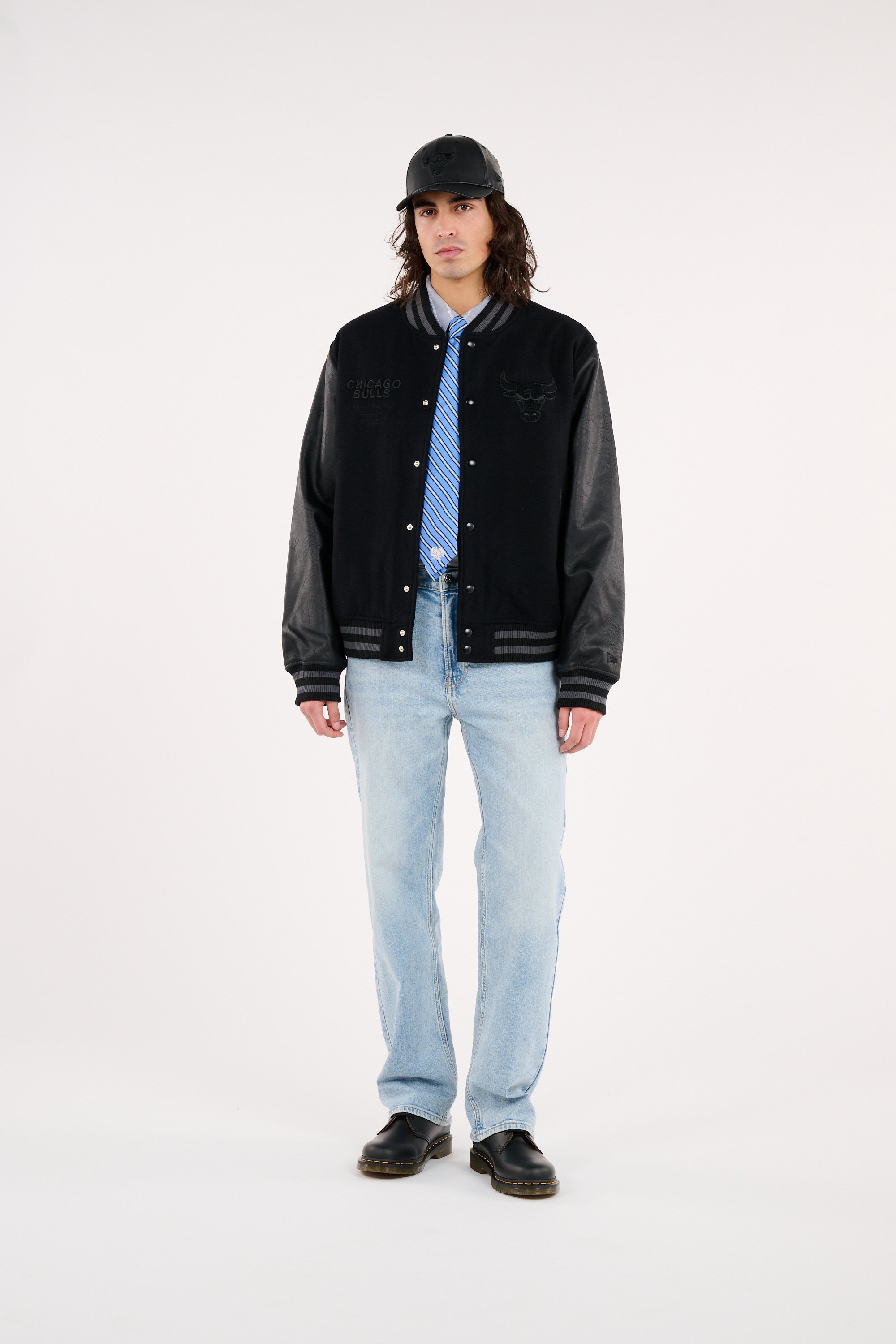 Bomber nba tonal patch varsity chibul  blk | Noir NEW ERA Homme