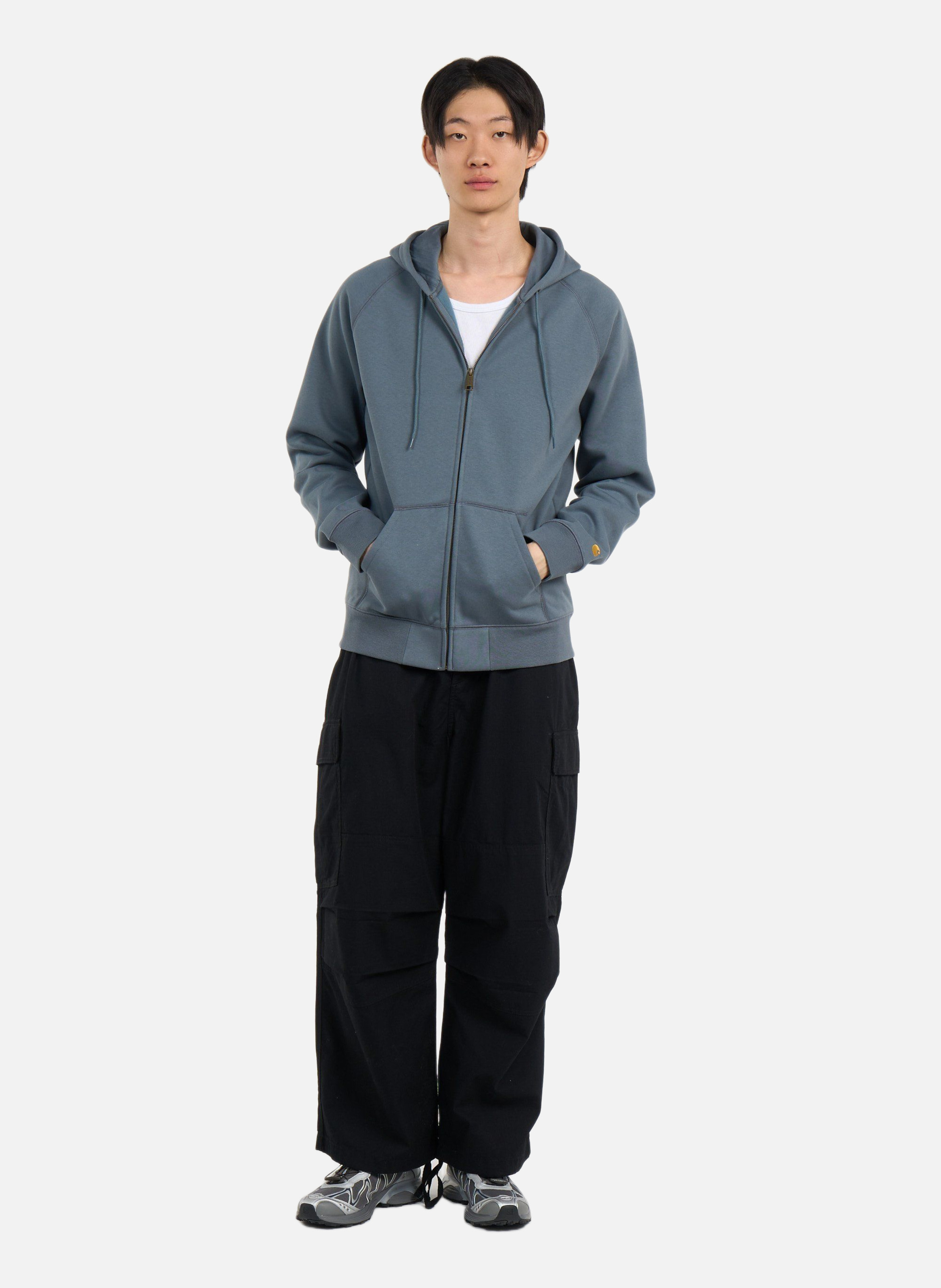 Hoodie zippé hooded chase CARHARTT WIP Bleu