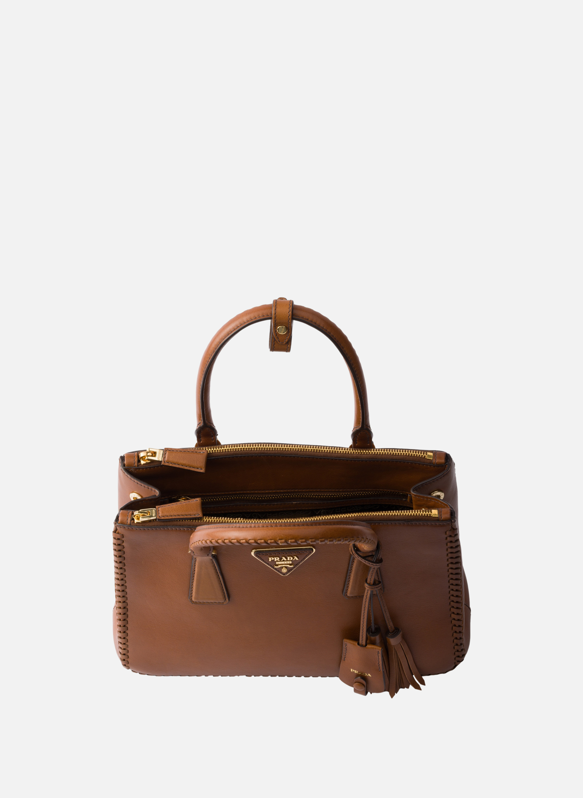 Sac prada galleria medium en cuir PRADA Marron