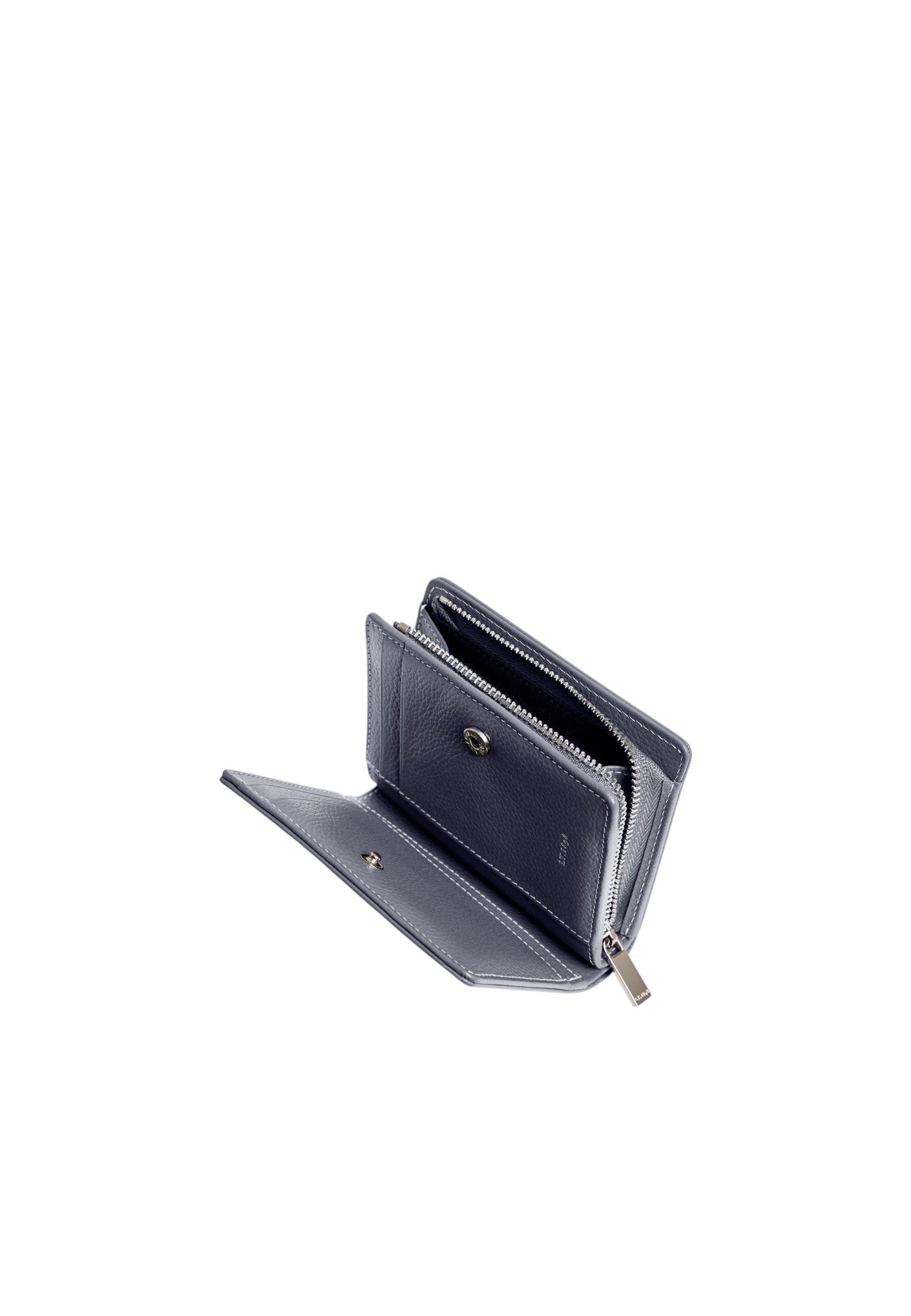 Petit portefeuille marguerite en cuir grainé LE TANNEUR Bleu
