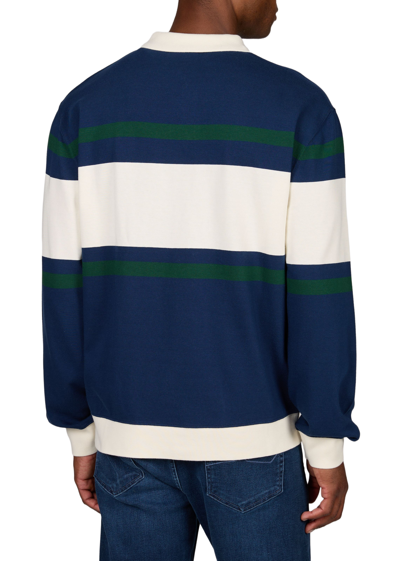 Oversize-Poloshirt aus gestreifter Baumwolle MAISON LABICHE Blau