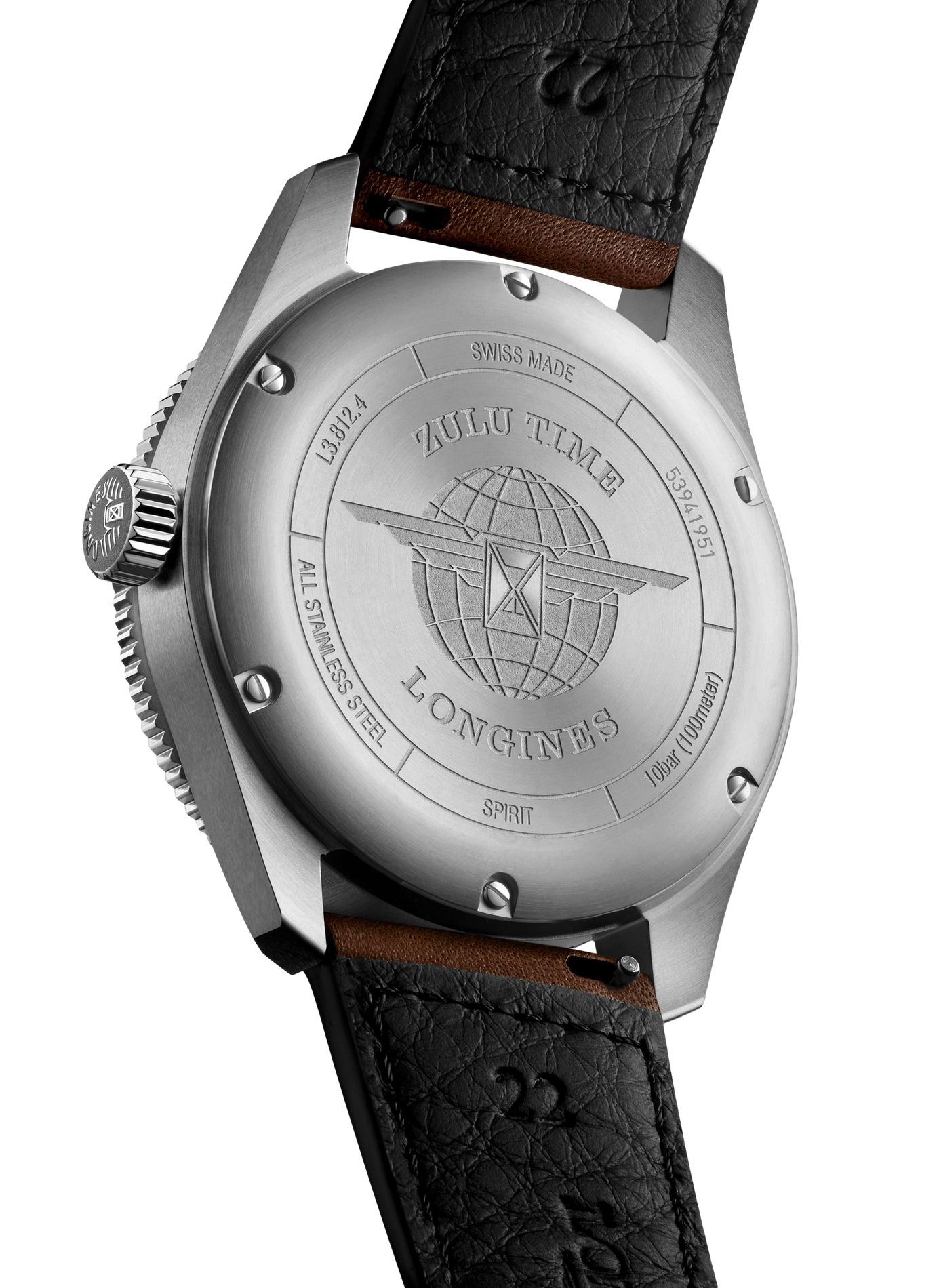 Montre automatique Longines Spirit en cuir LONGINES Noir