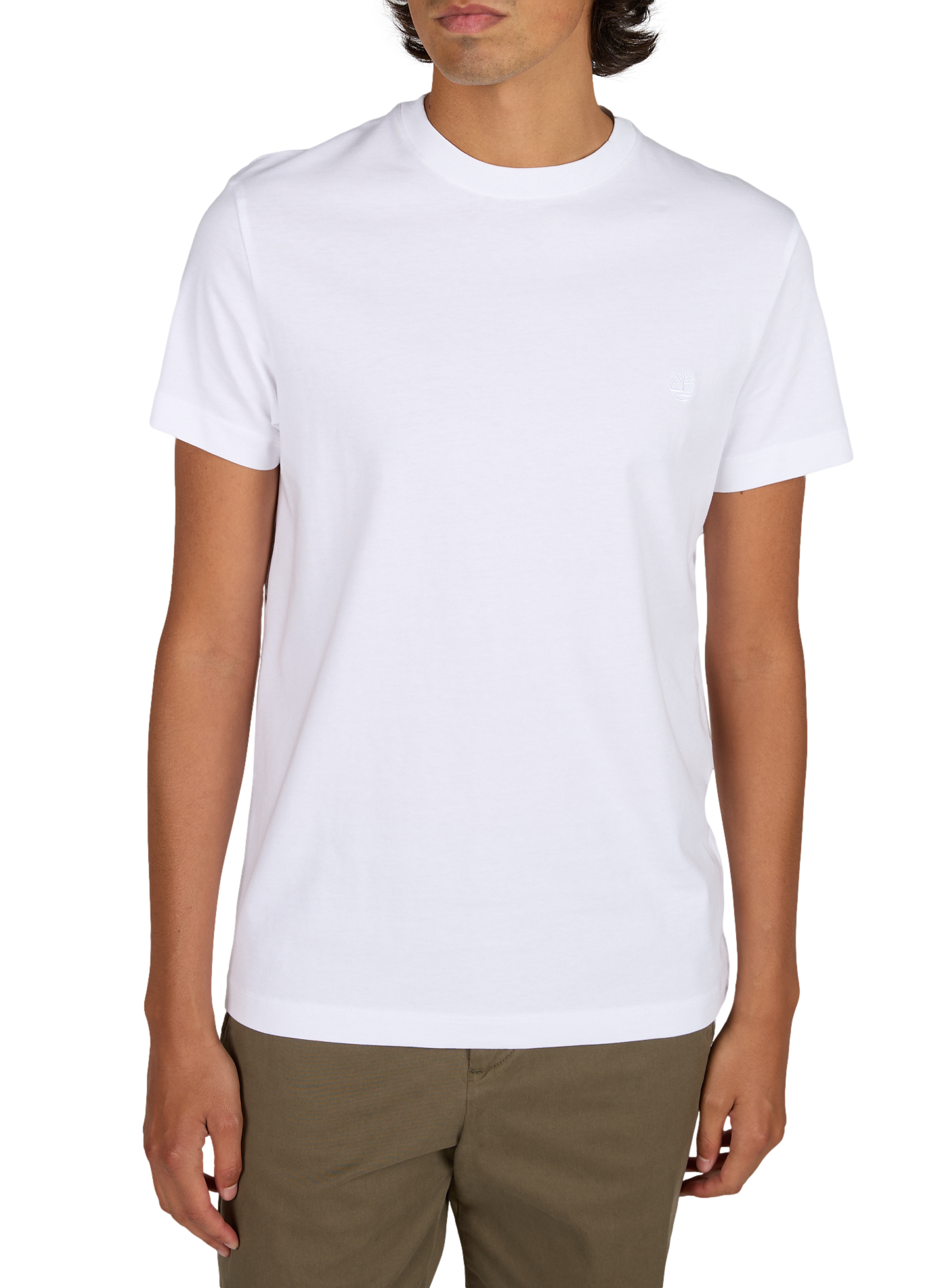 Straight T-shirt with embroidered logo in cotton TIMBERLAND White