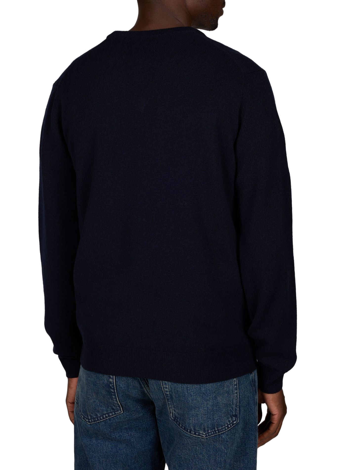 Pull droit à col V en laine mérinos GANT Bleu