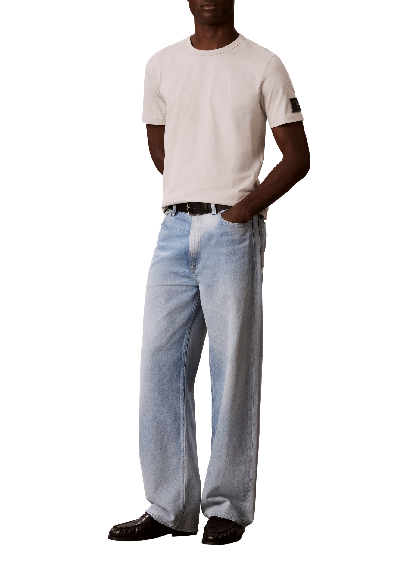 T-shirt manches courtes en coton CALVIN KLEIN Beige