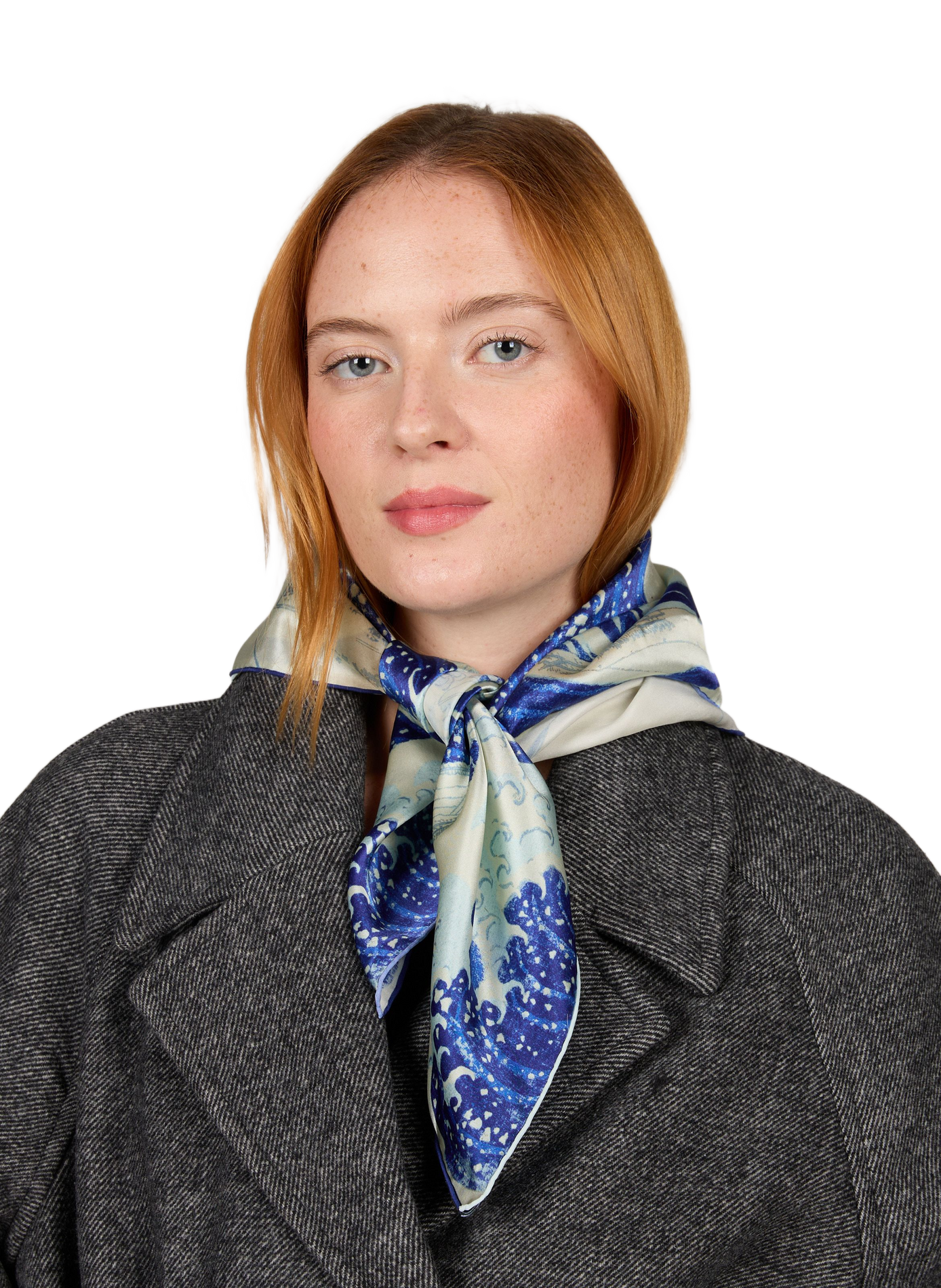 Schal mit Muster und Fransen PETRUSSE Blau