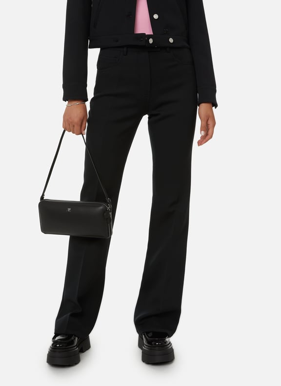 Straight trousers with pleats Black by COURRÈGES COURRÈGES Straight trousers with pleats Black