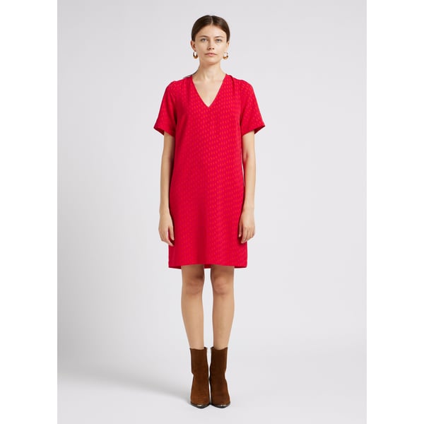 Robe courte col v imprimée