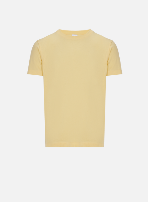 Round-neck organic cotton T-shirt YellowAU PRINTEMPS PARIS 