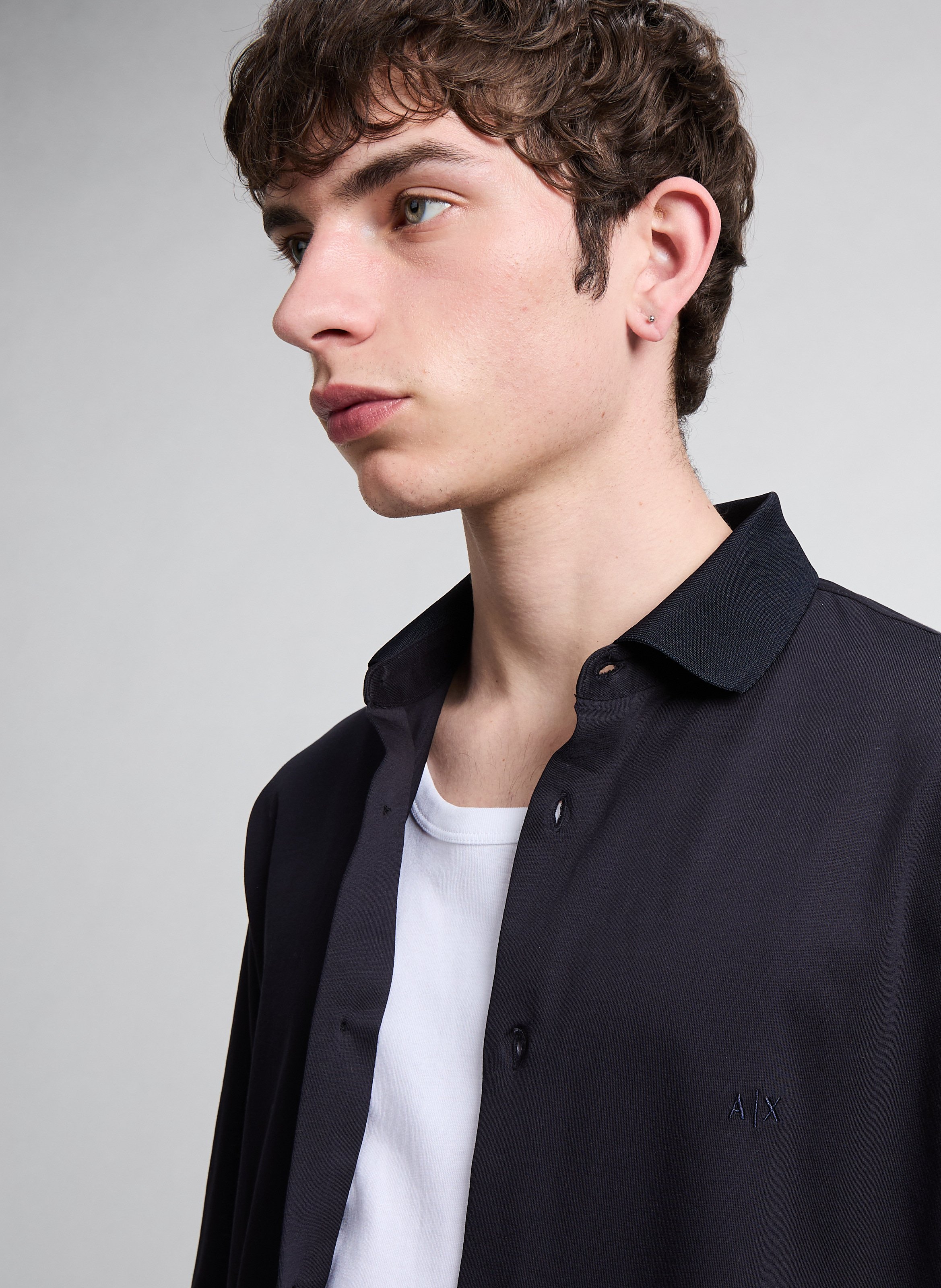 Cotton poplin shirt ARMANI EXCHANGE Blue