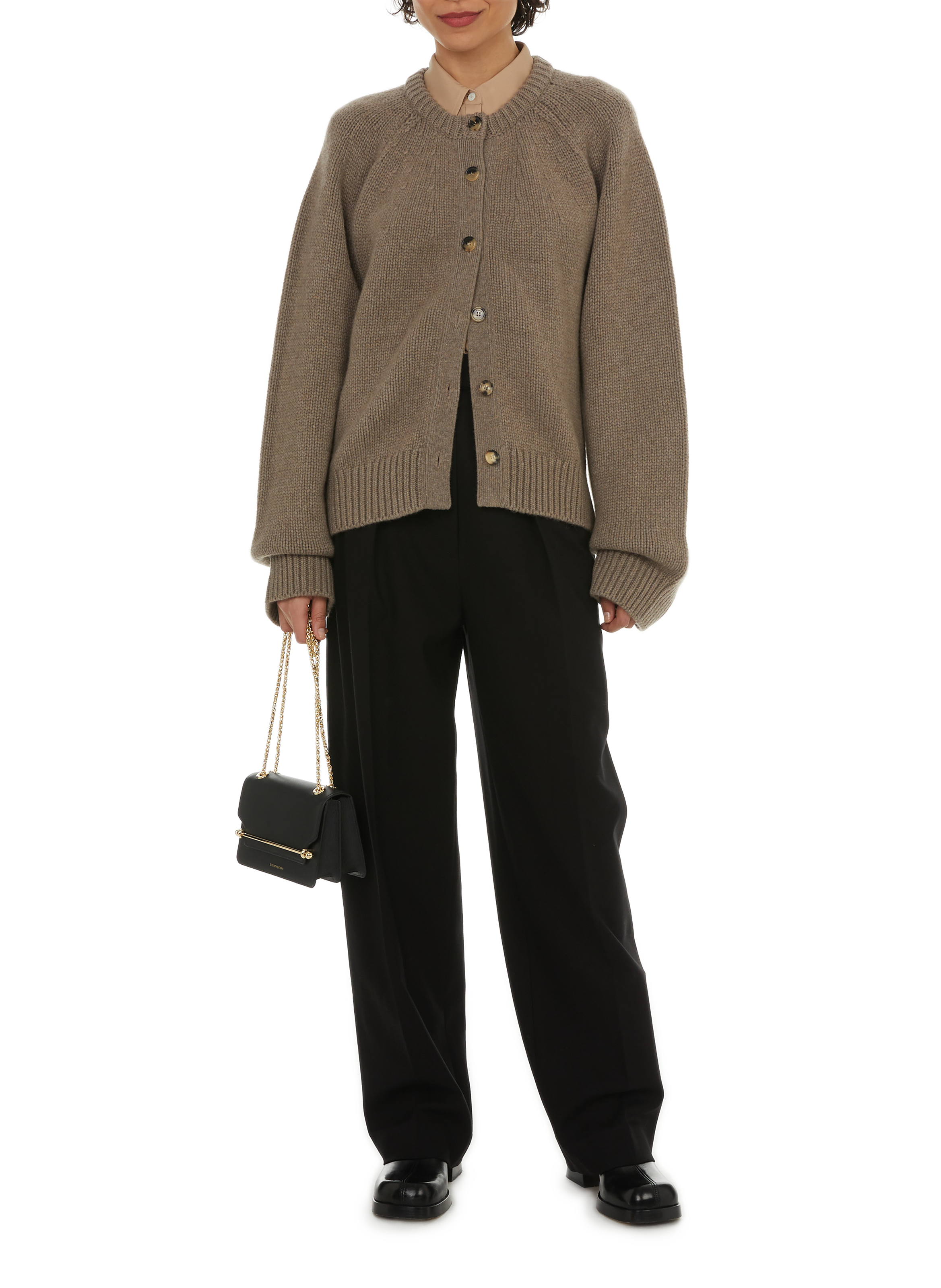 Cardigan en chanvre KHAITE Marron