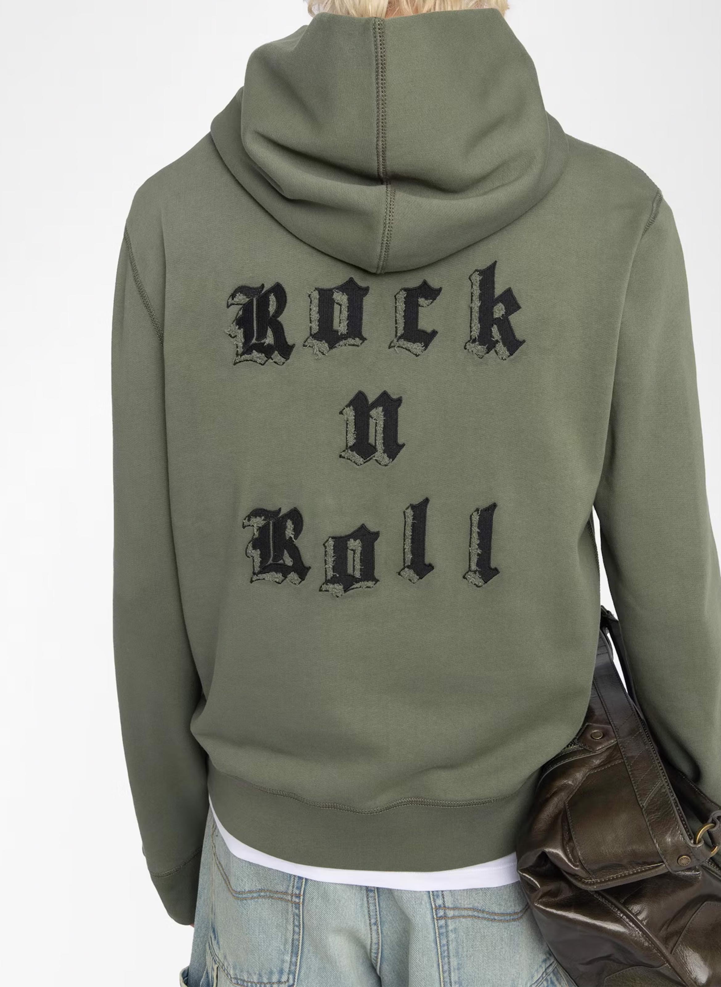 Sweat à capuche en coton imprimé sanchi ZADIG&VOLTAIRE Vert