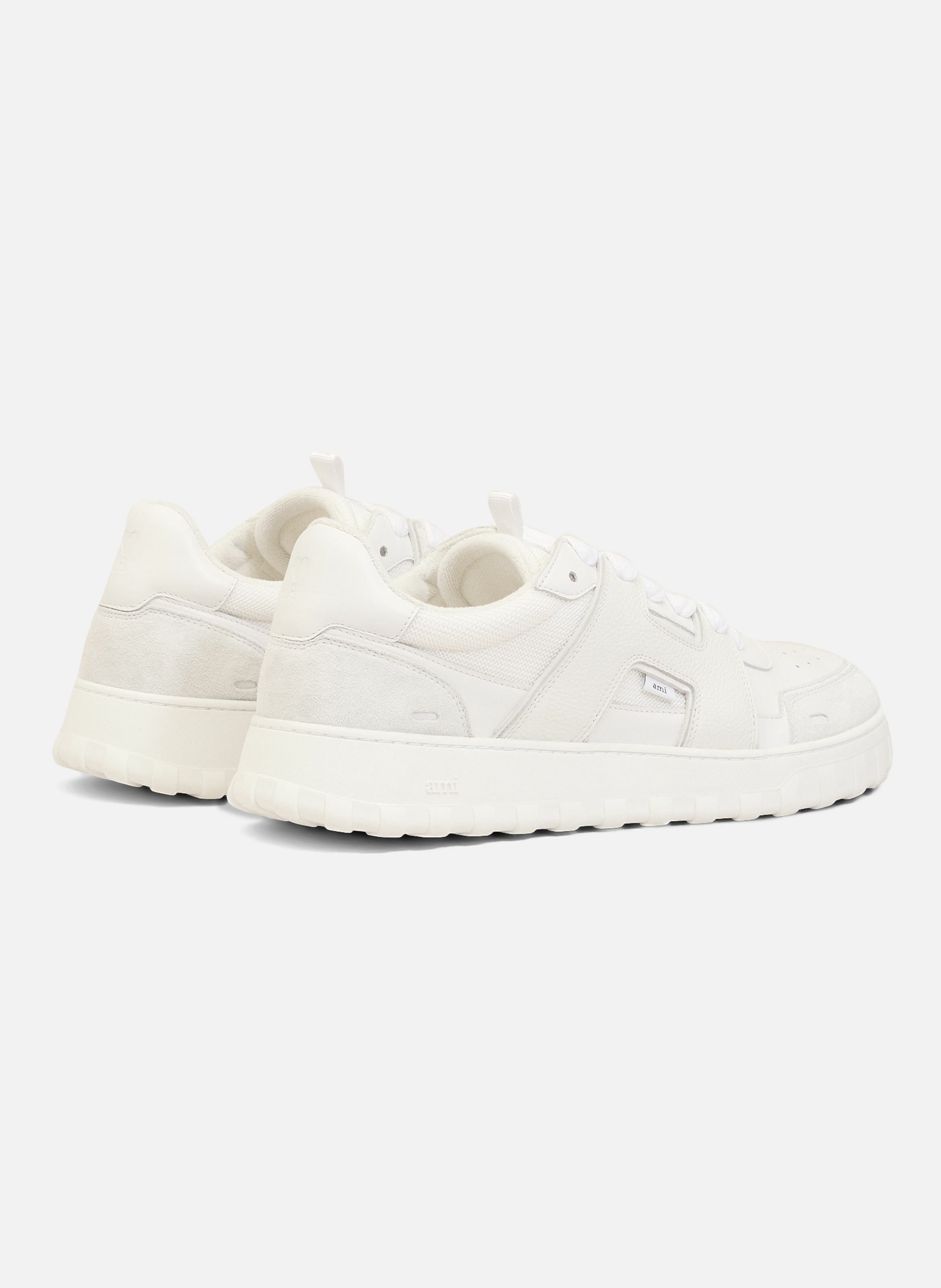 Sneakers a walk unisexes en cuir de vachette AMI PARIS Blanc