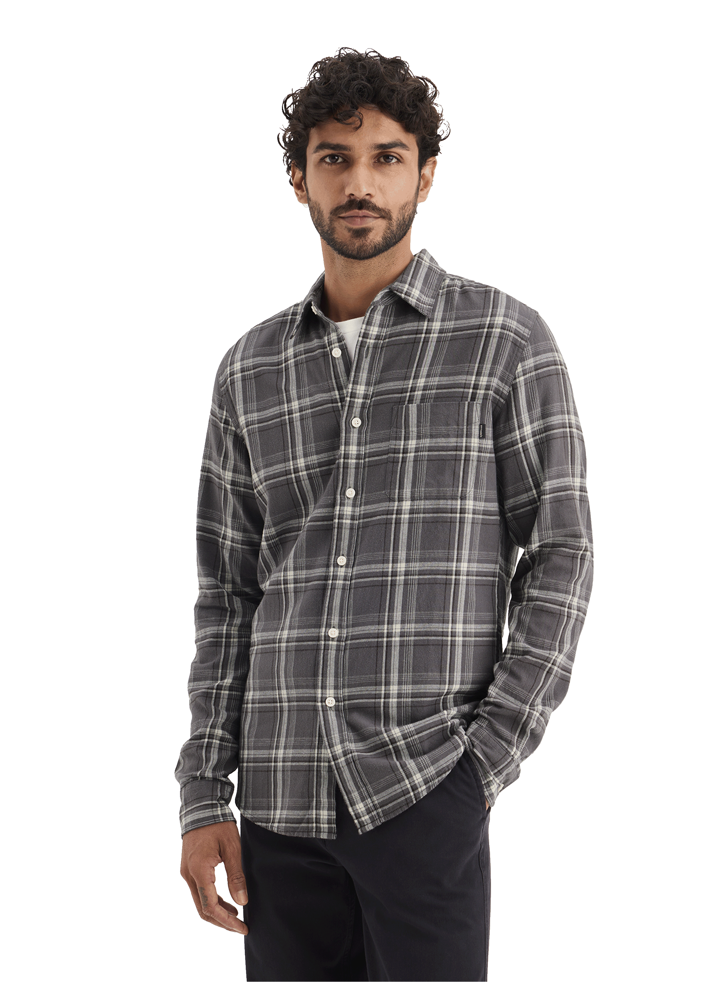 DOCKERS Chemise slim en lin et coton Gris