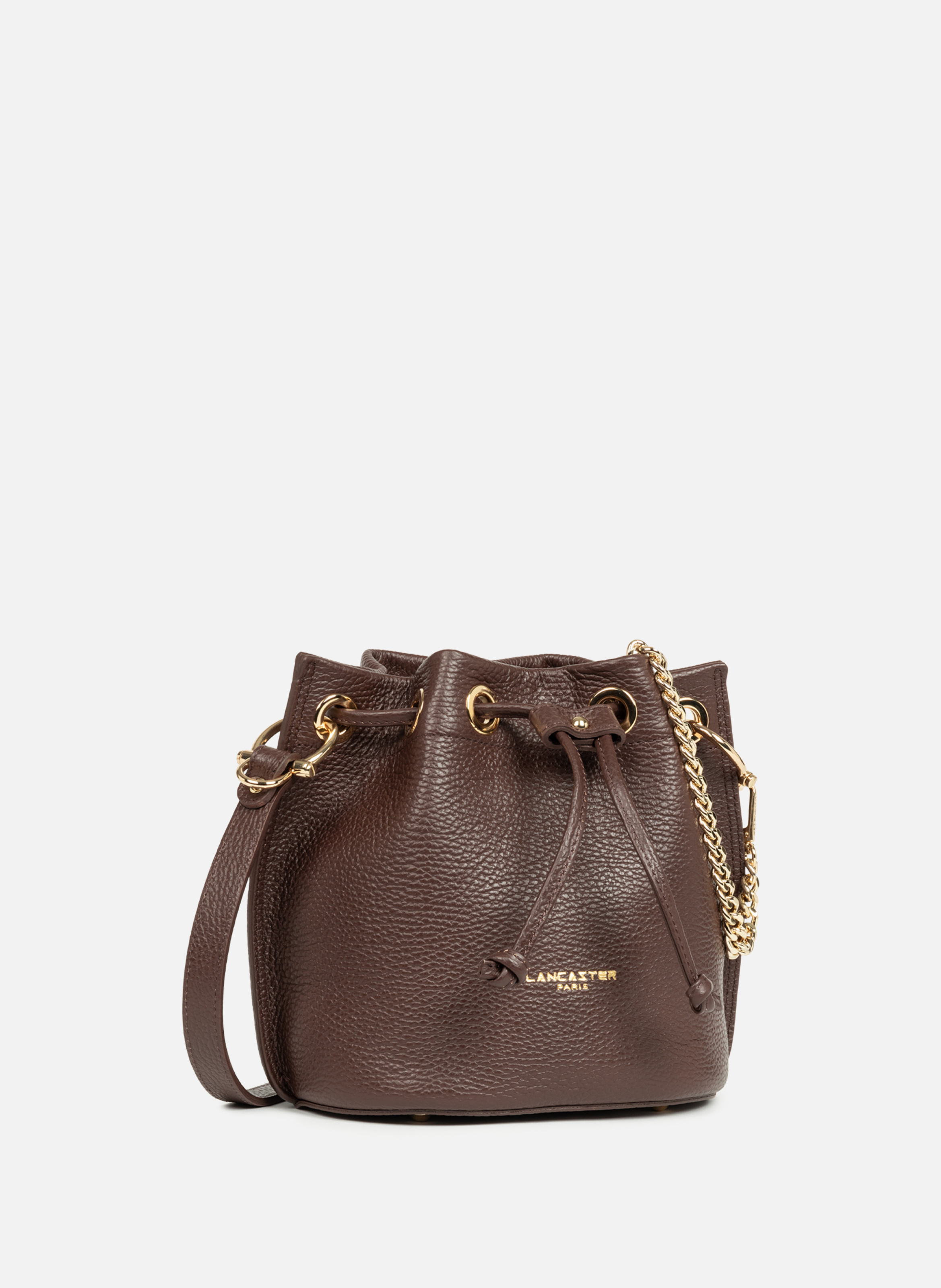 Petit sac bourse - alba double LANCASTER Marron