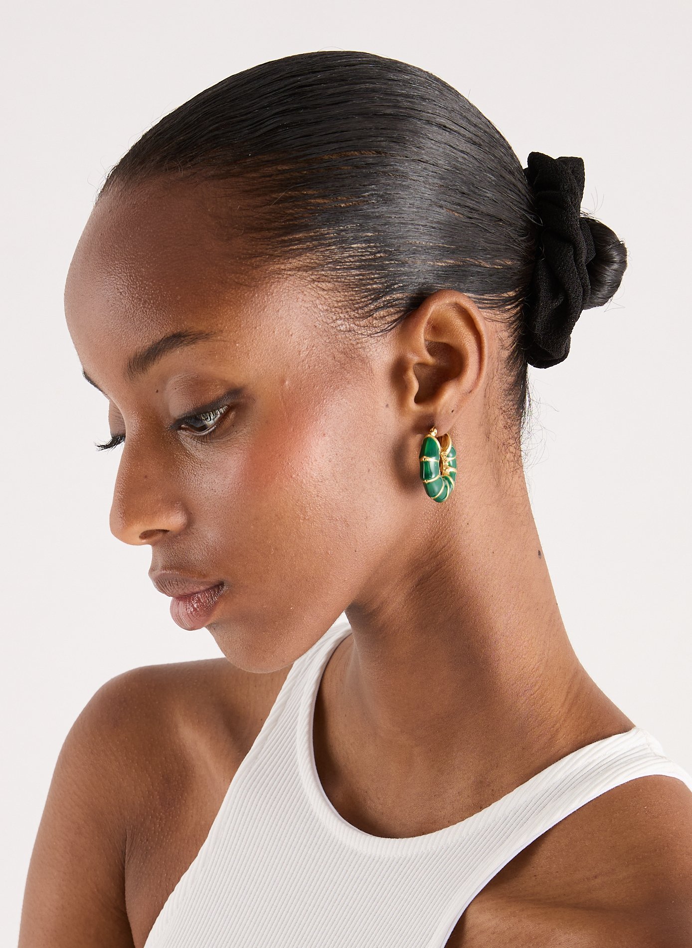 Boucles d'oreille anneaux AU PRINTEMPS PARIS Vert
