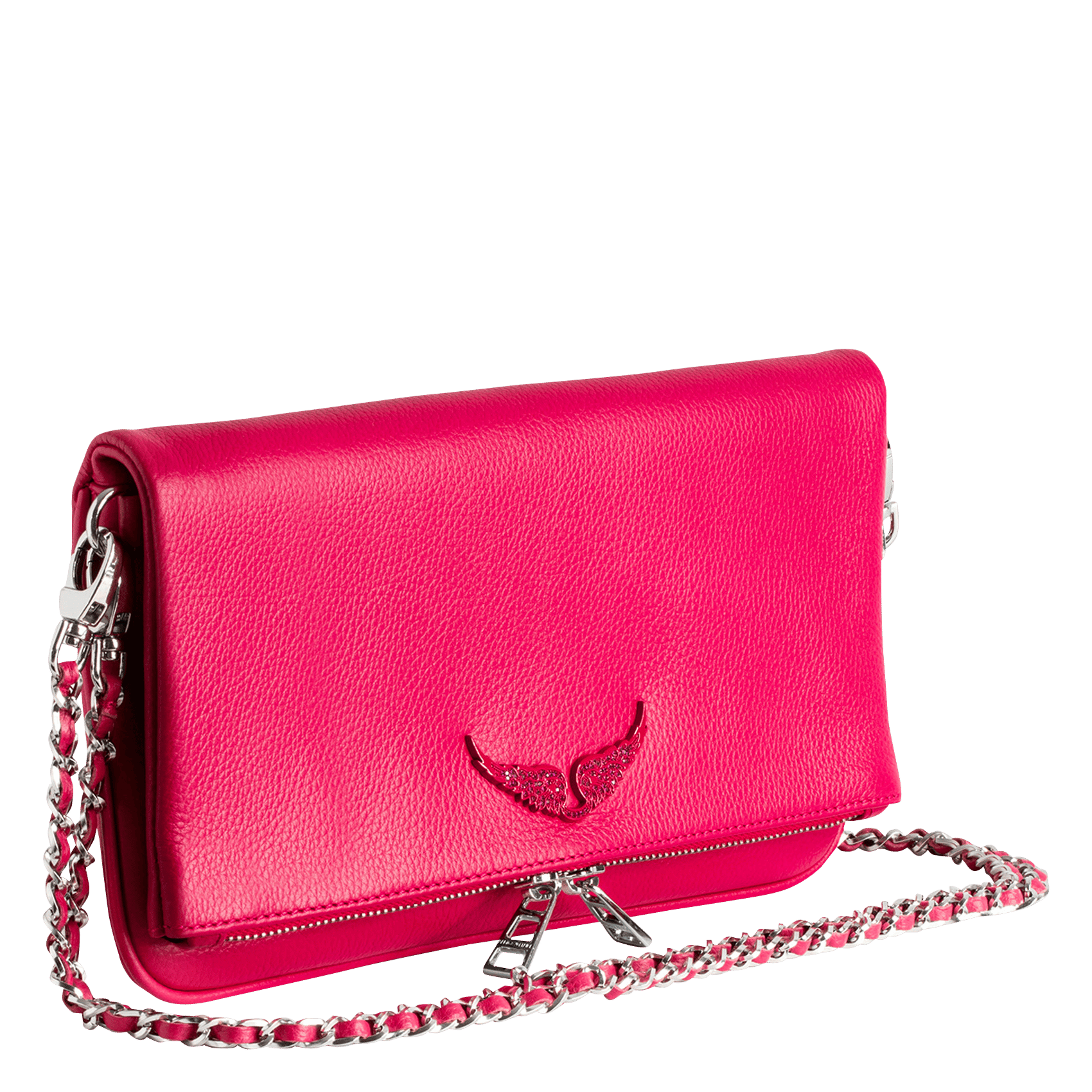 Pochette en cuir rock ZADIG&VOLTAIRE Rose