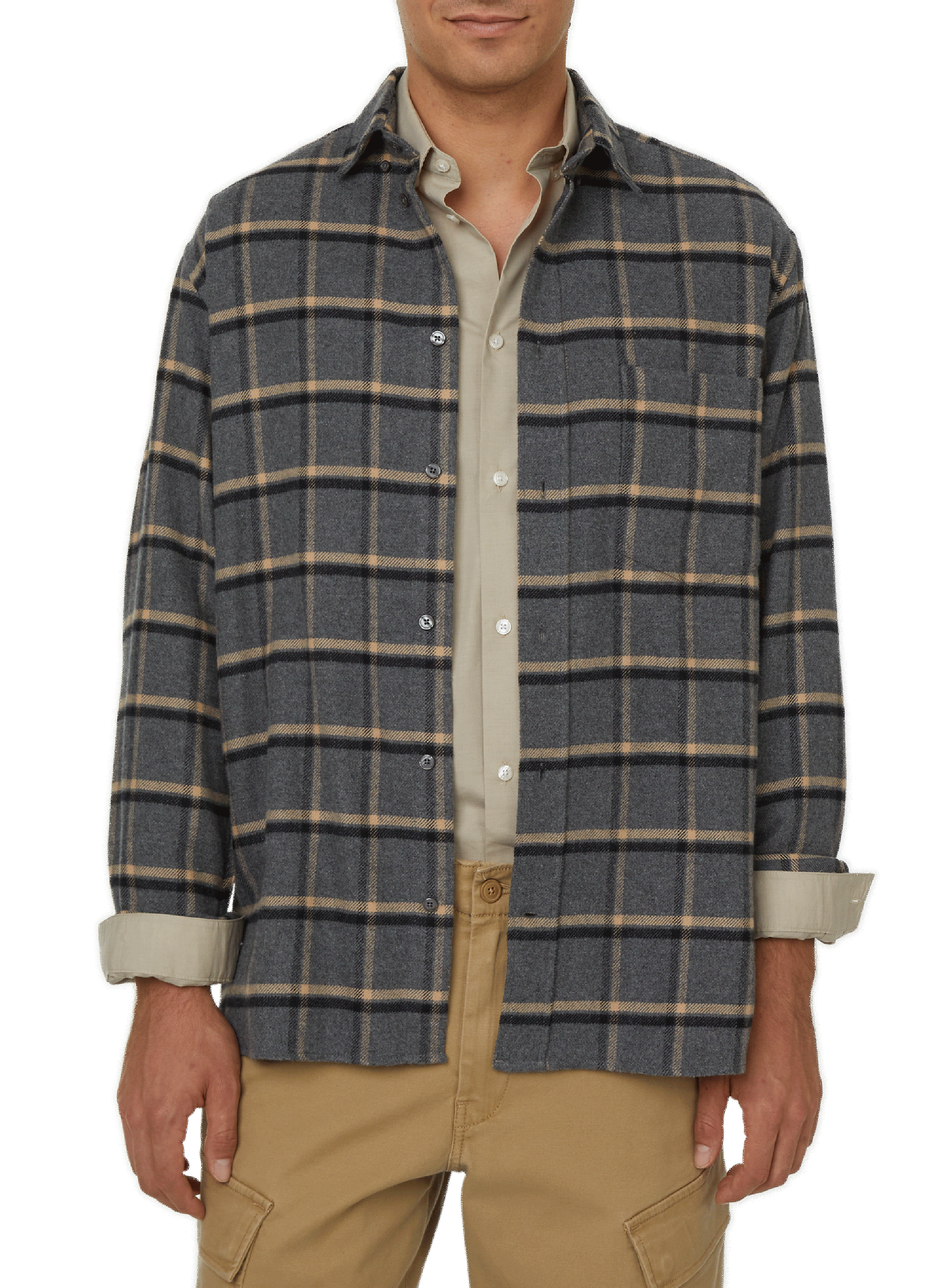 SAISON 1865 Cotton check shirt Grey