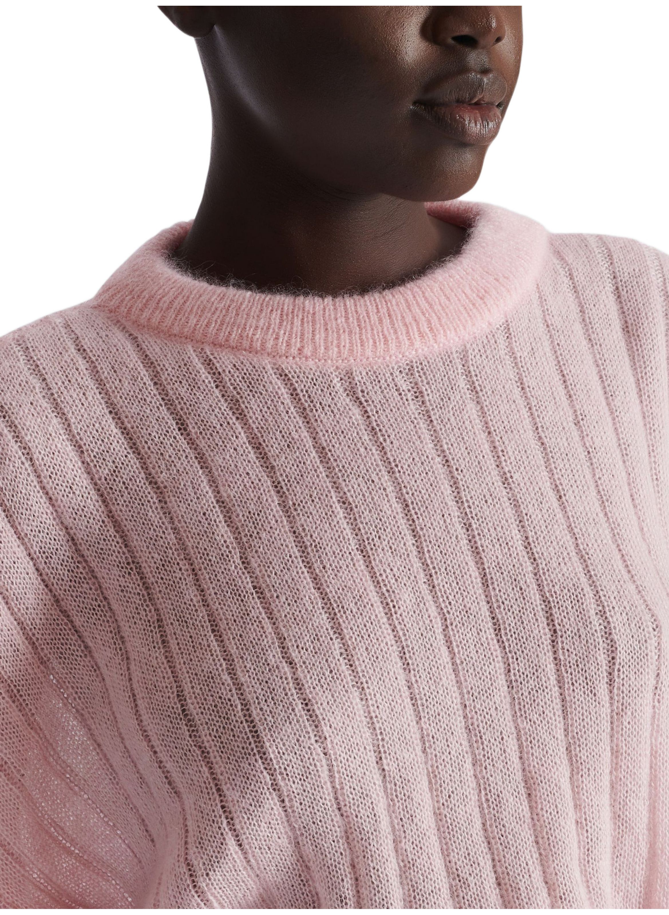 Pull court en mohair BALMAIN Rose