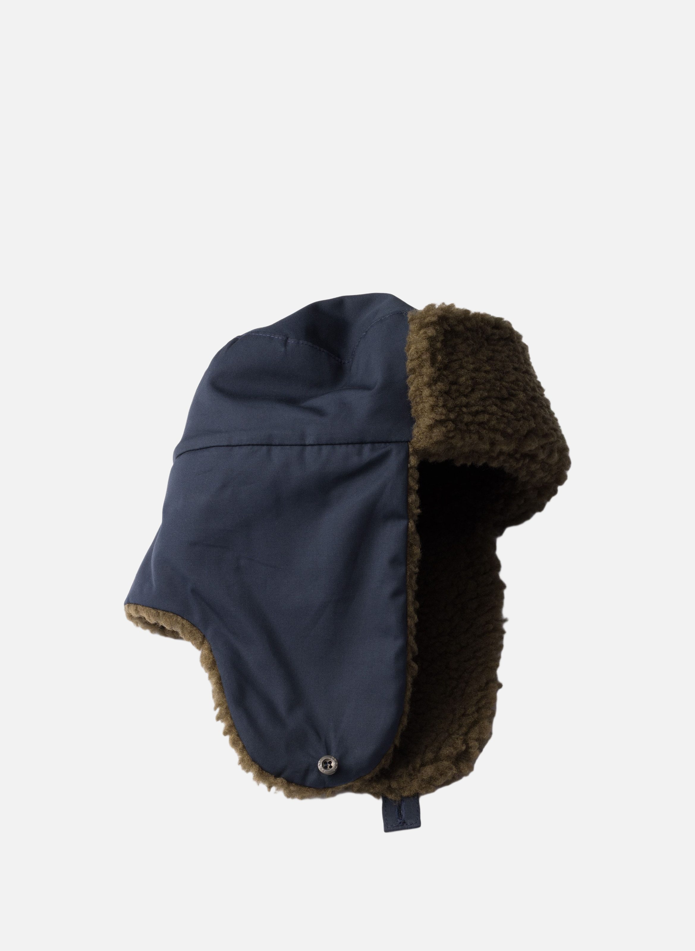 Chapeau trappeur en popeline avec doublure en pola PRADA Bleu