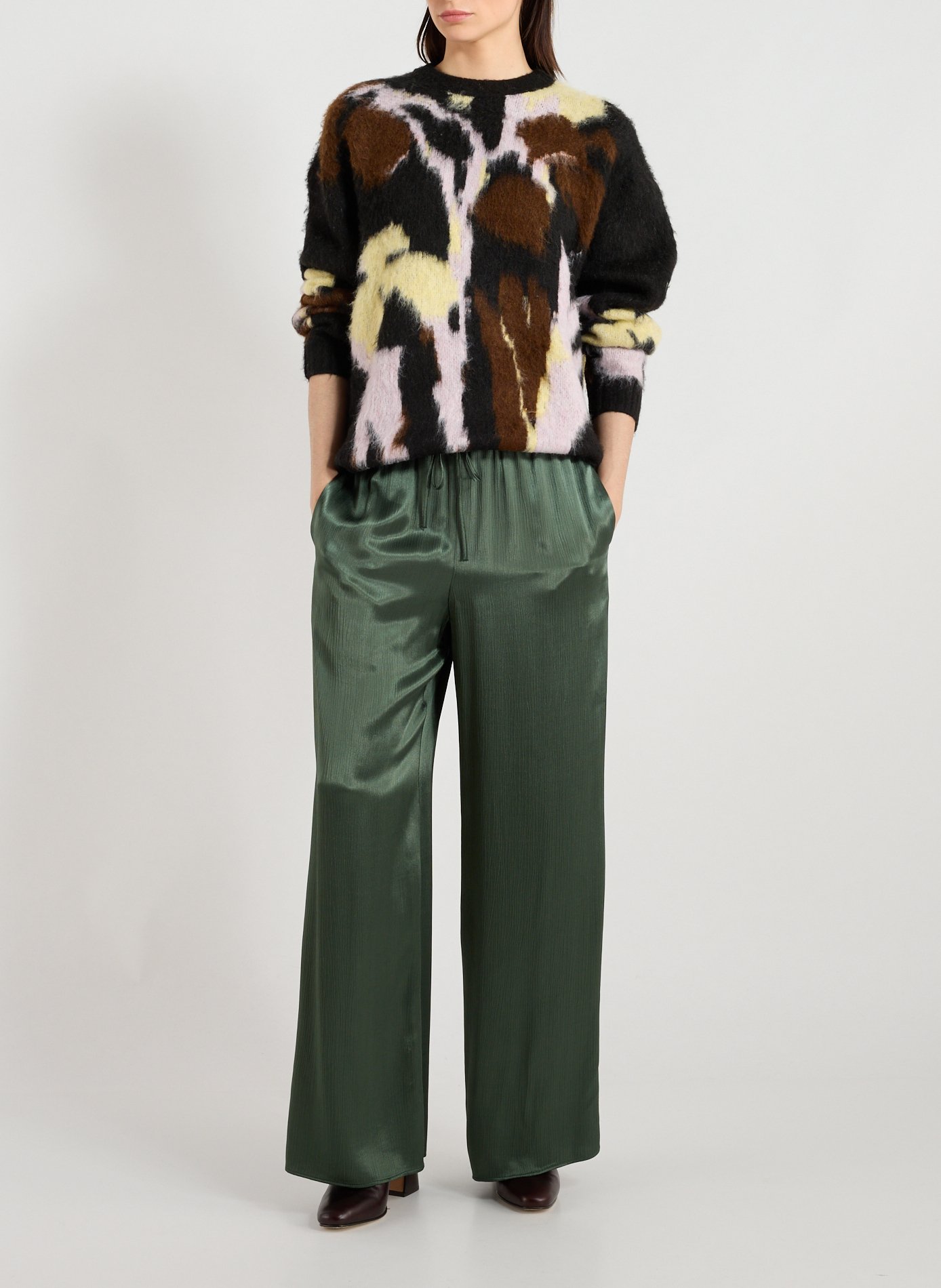 Oversized round neck sweater TOPSHOP Black