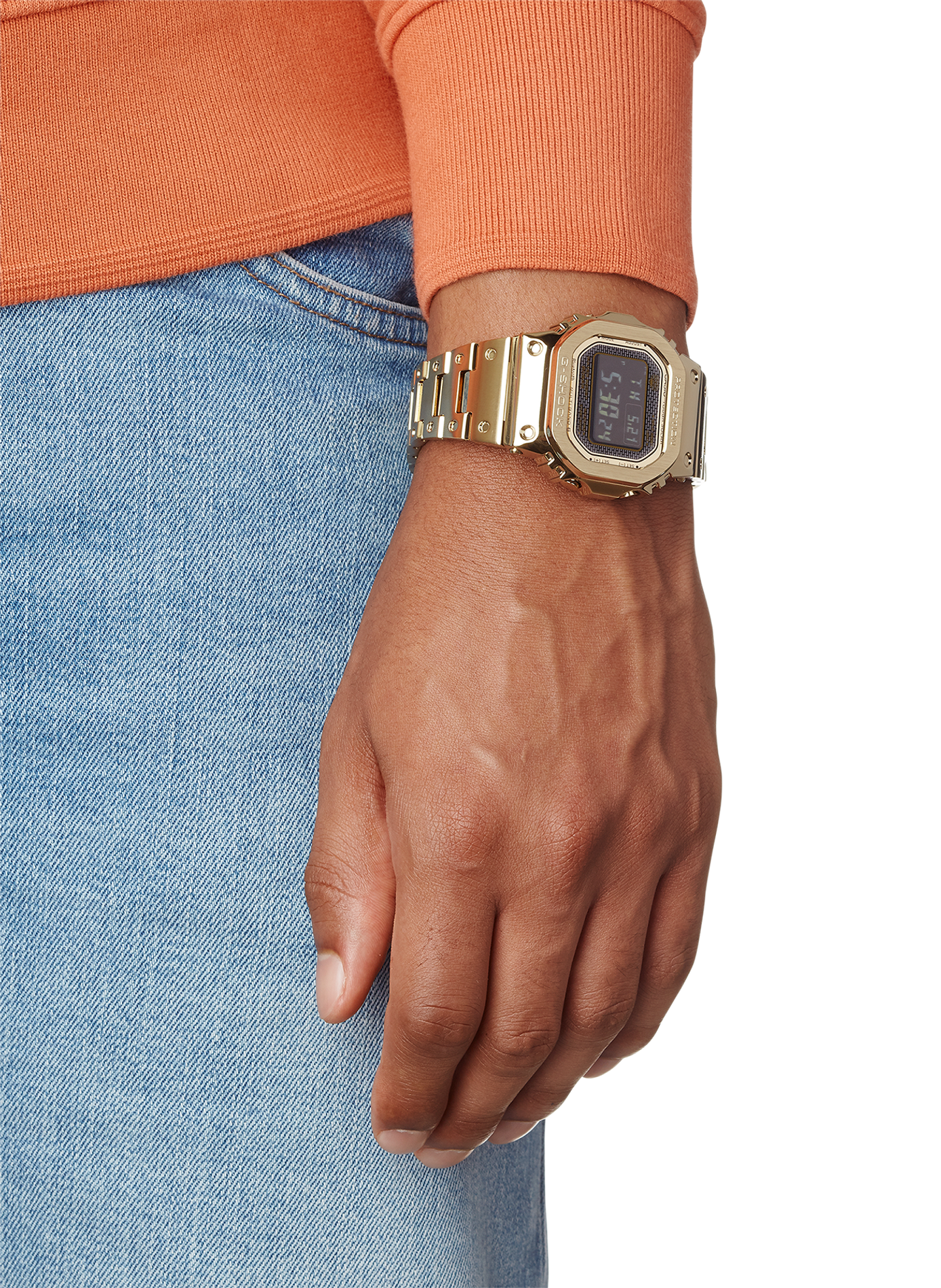 Montre quartz en acier Doré