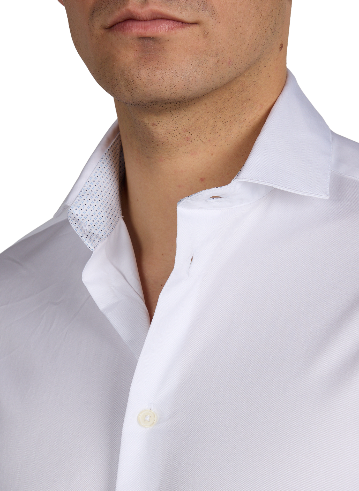 Fitted plain cotton shirt AU PRINTEMPS PARIS White