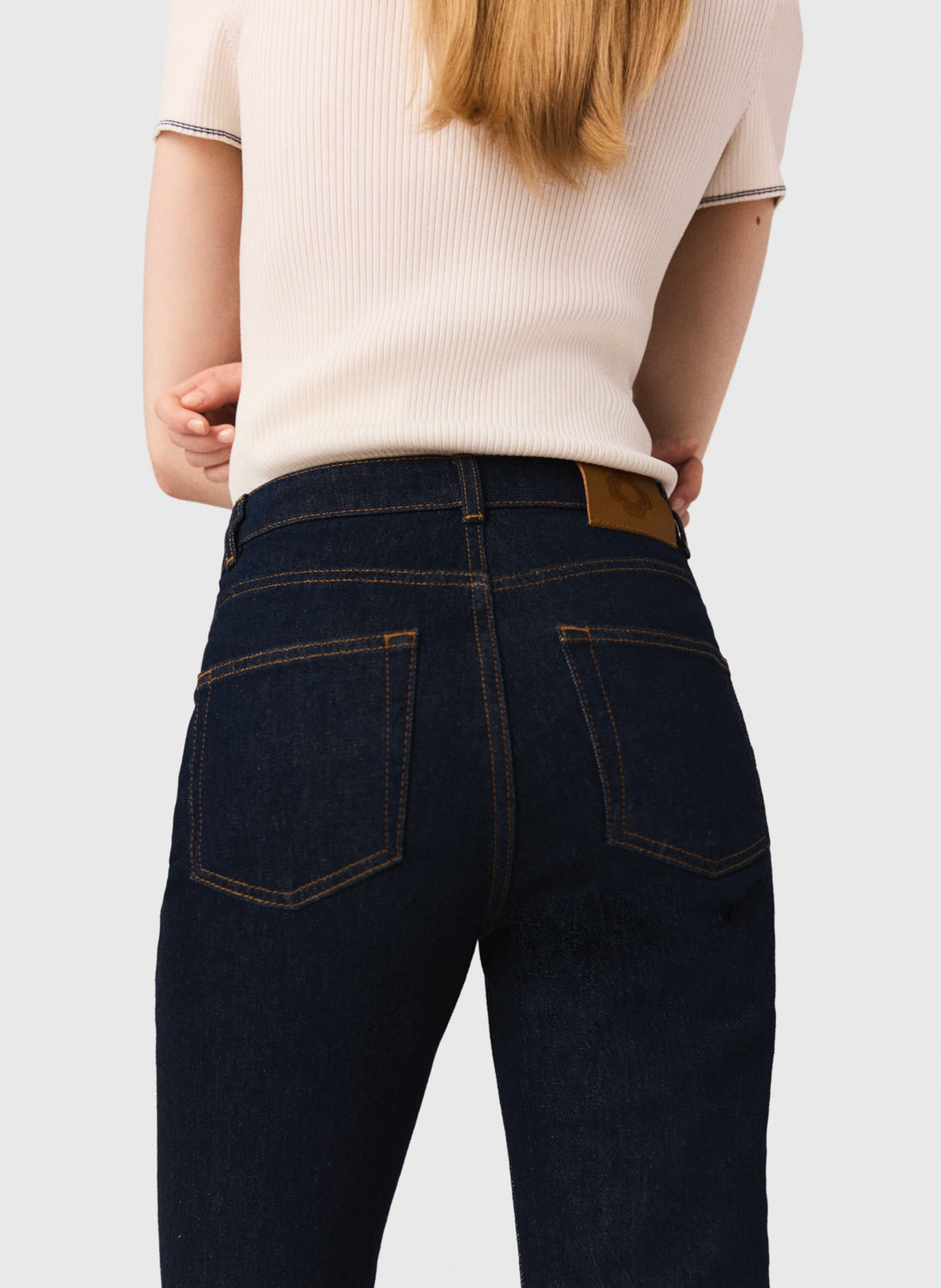 Jean droit taille haute MAJE Bleu